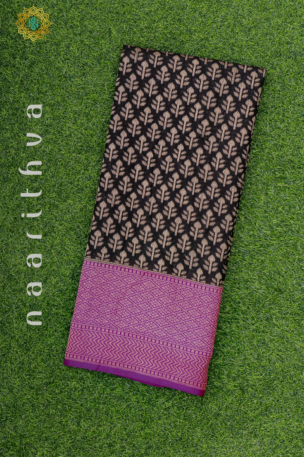 BLACK WITH MAGENTA - JUTE COTTON