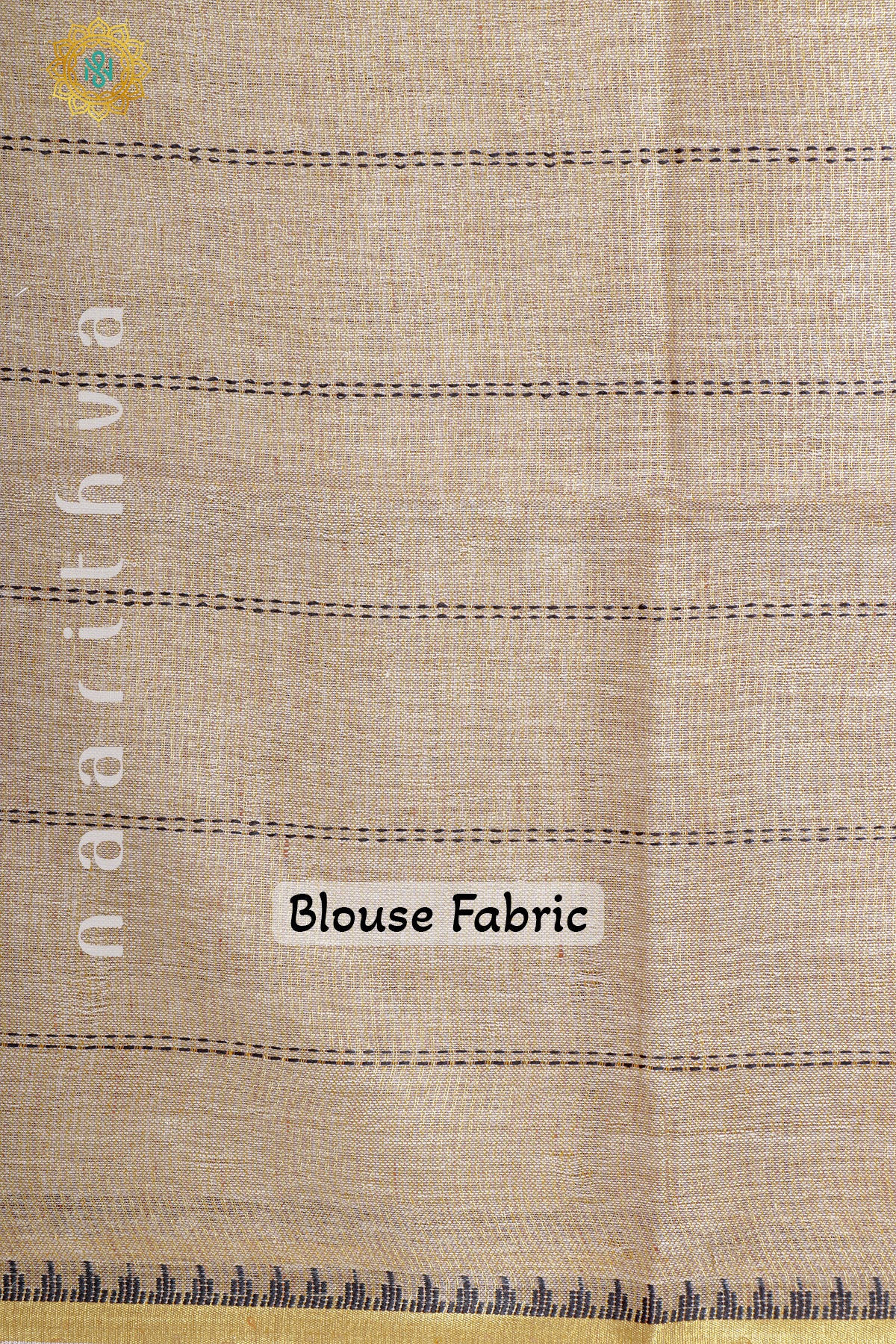 LIGHT BROWN WITH OFF WHITE - PURE LINEN