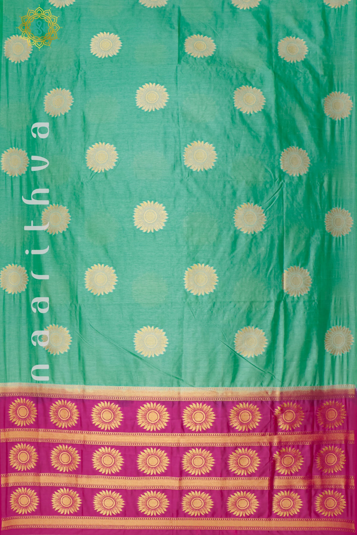 PISTA GREEN WITH PINK - SILK COTTON