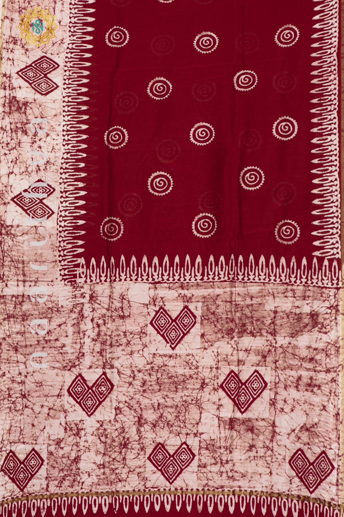 RED WITH WHITE - CHANDERI SILK COTTON