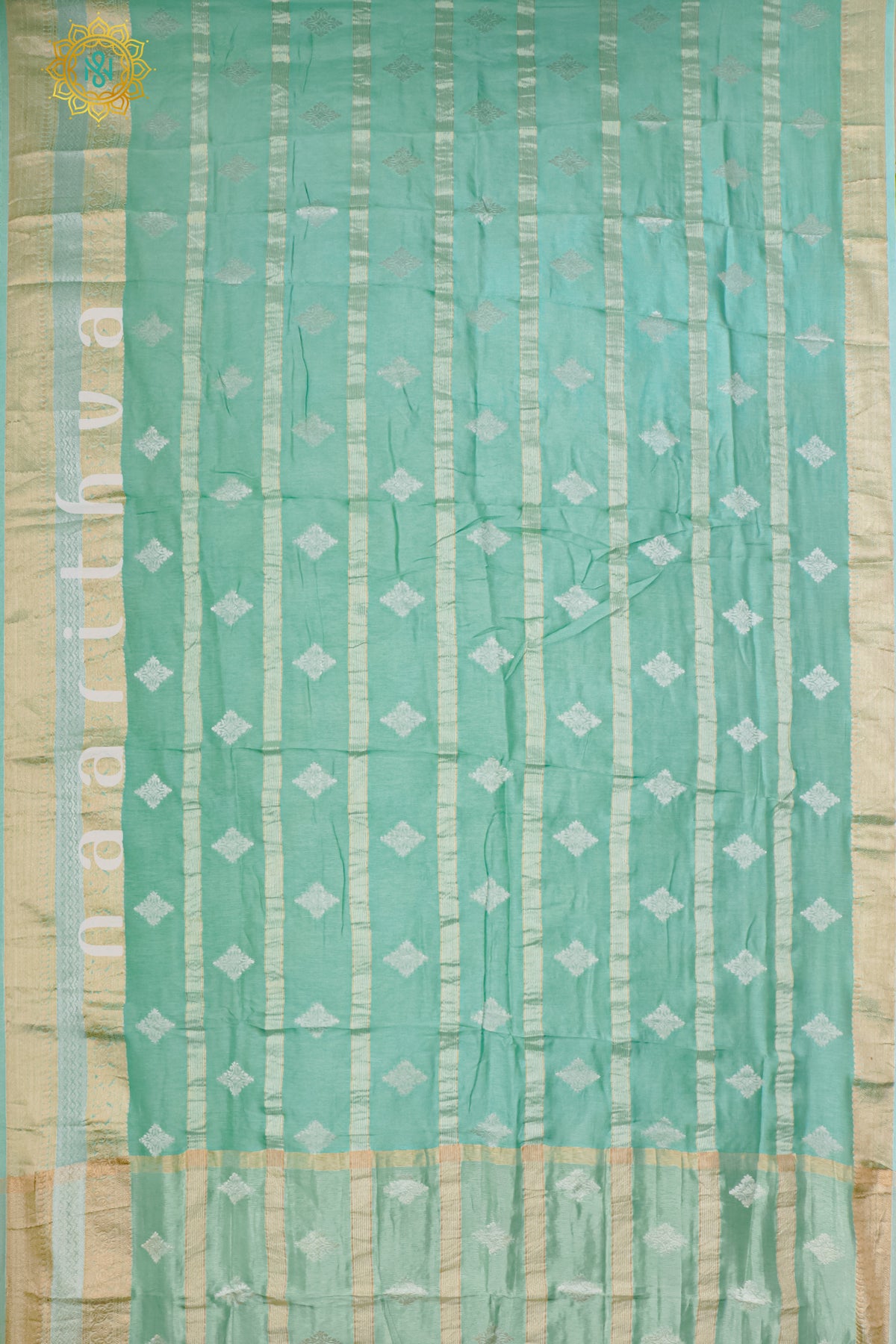 AQUA GREEN WITH BOTTLE GREEN - DOLA SILK