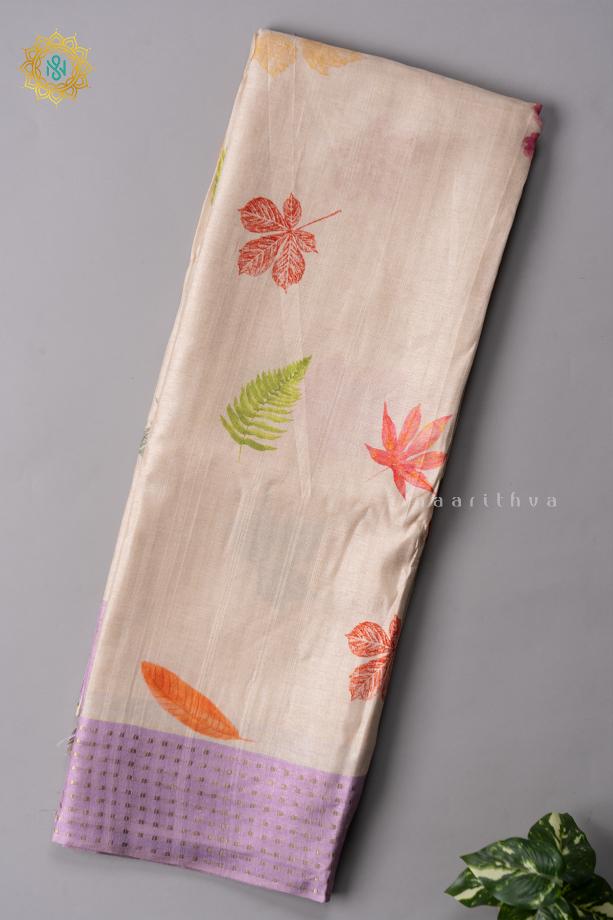 OFF WHITE WITH LAVENDER - KOTHA TUSSAR