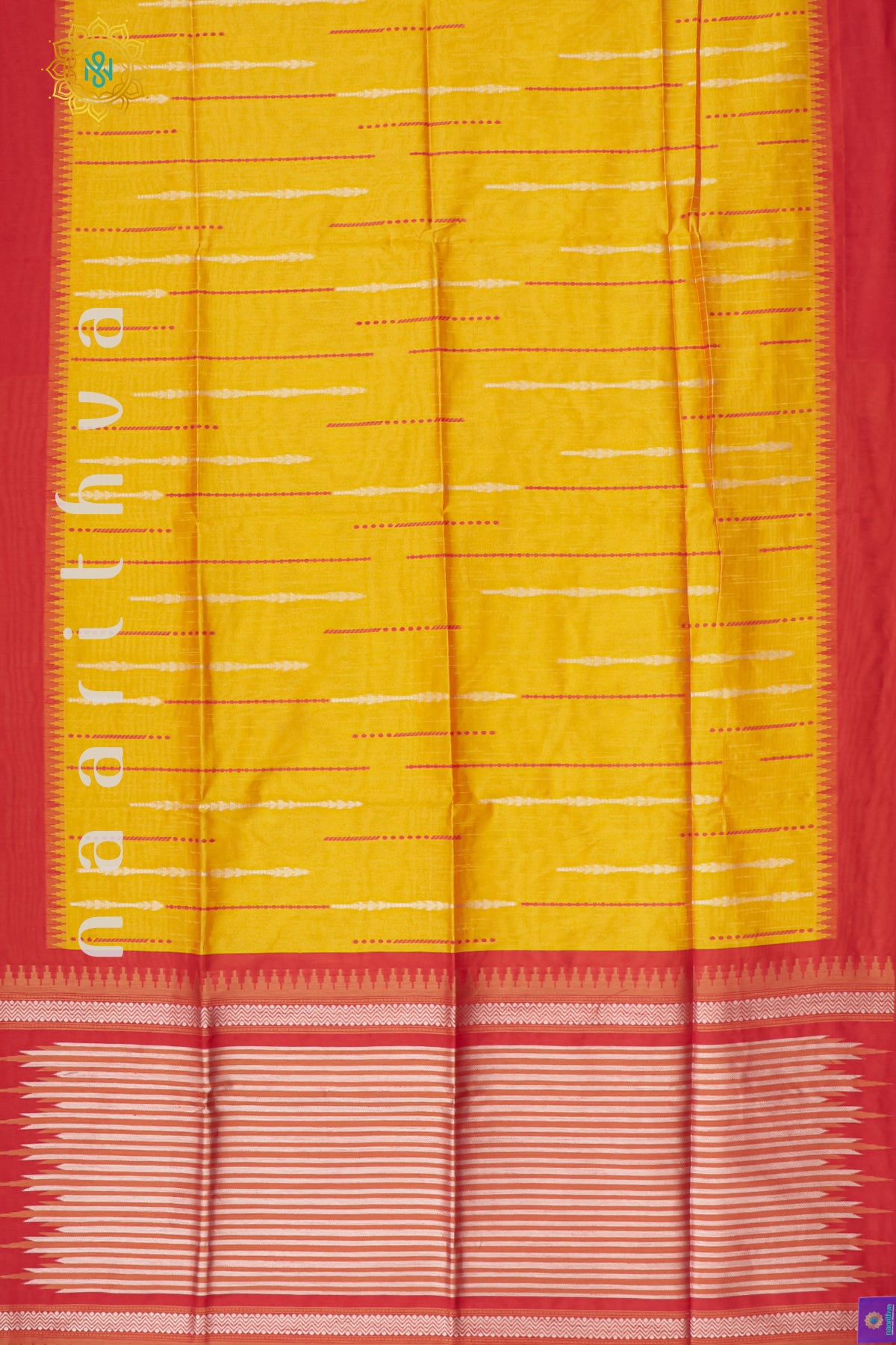 YELLOW WITH RED - POLY COTTON