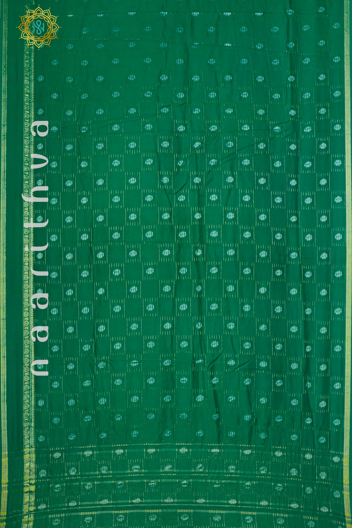 GREEN WITH NAVY BLUE - DOLA SILK