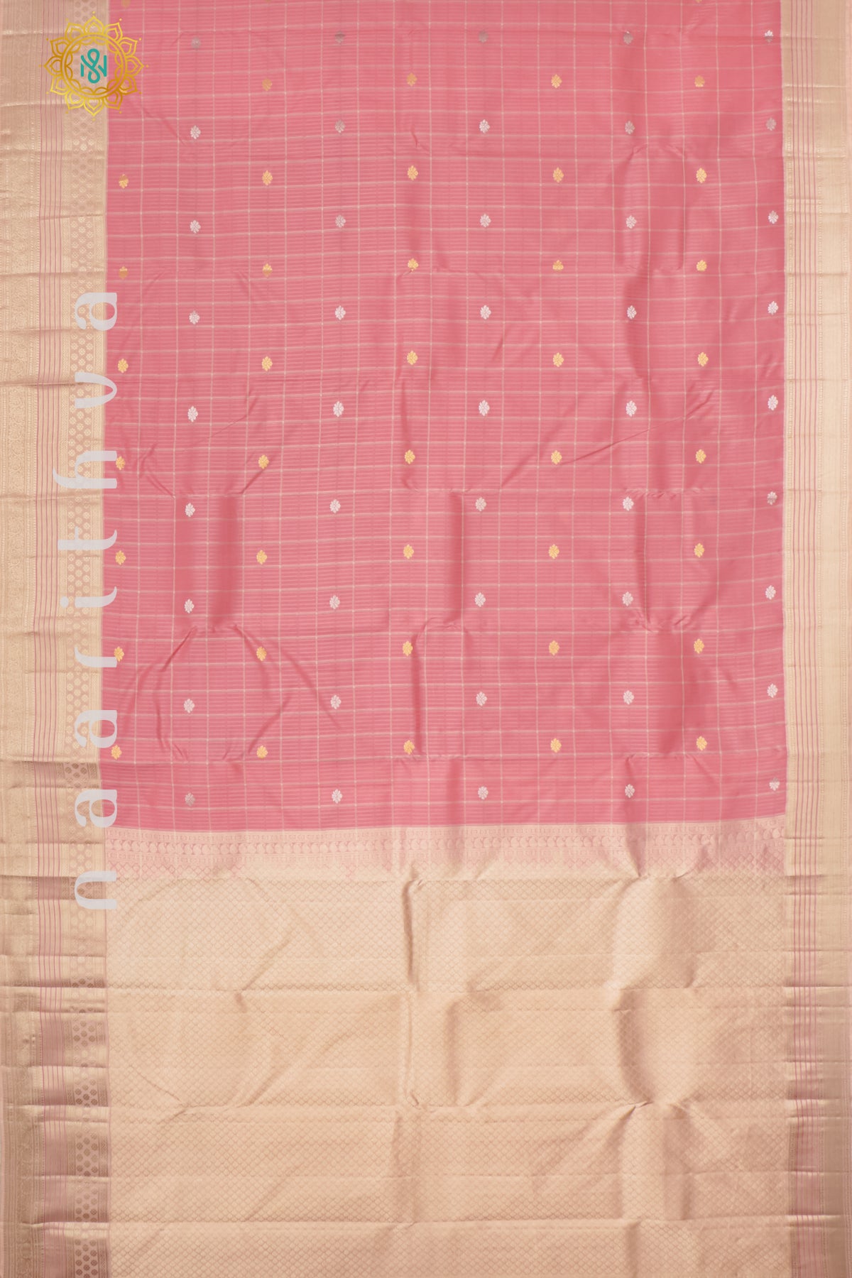 PEACH WITH CREAM - PURE KANJIVARAM SILK