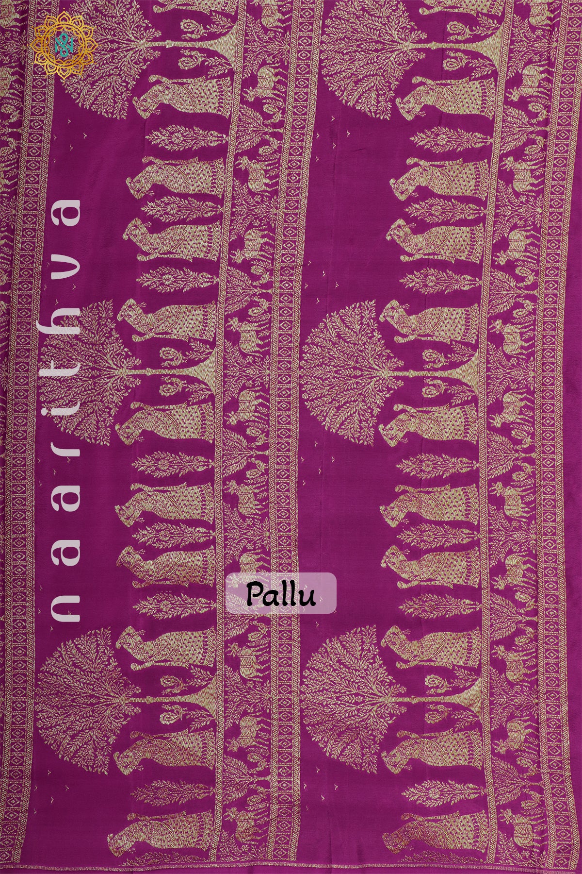 PINK WITH GREEN - PURE BANARASI CREPE