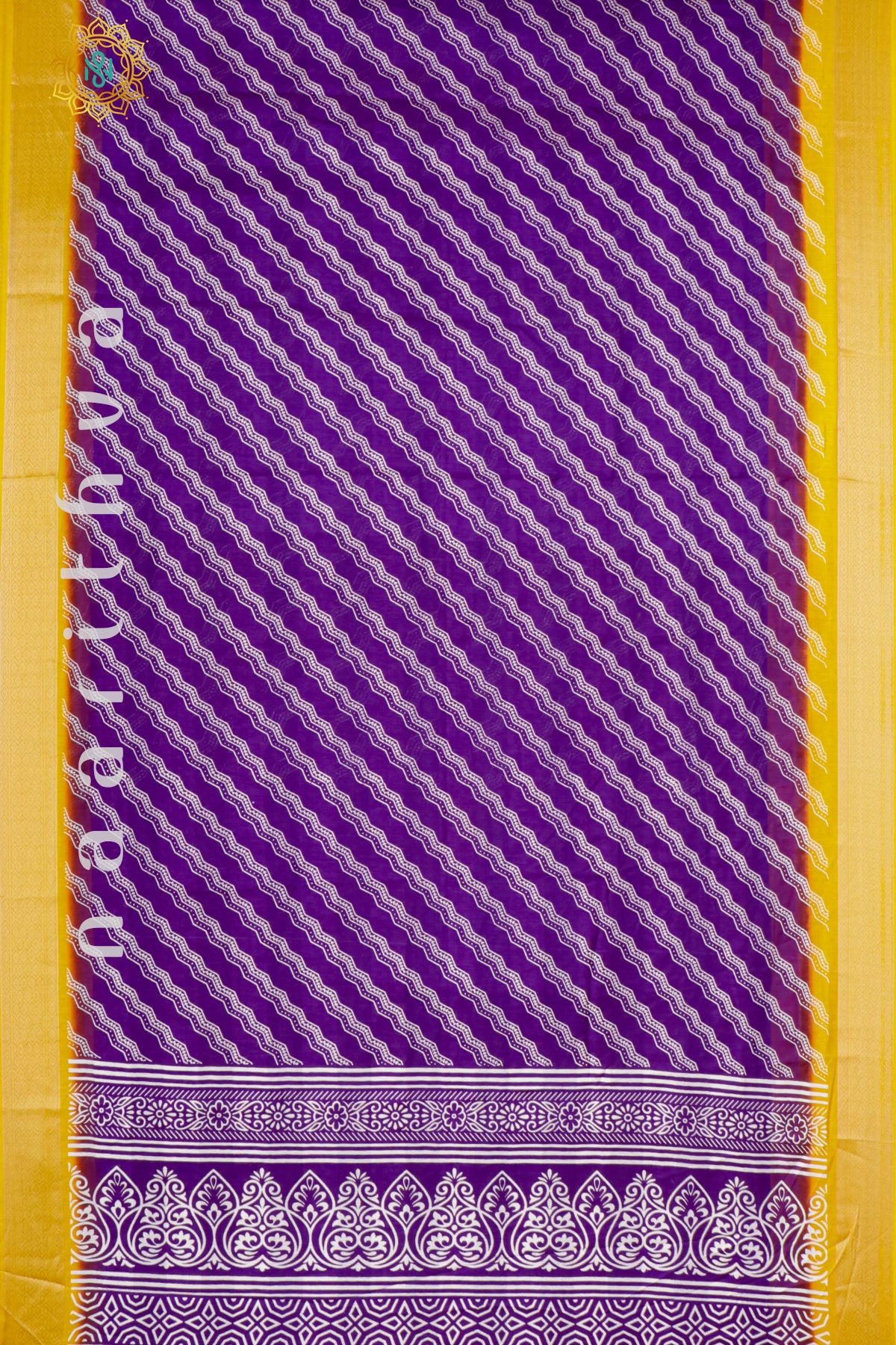 PURPLE WITH YELLOW - SEMI GEORGETTE