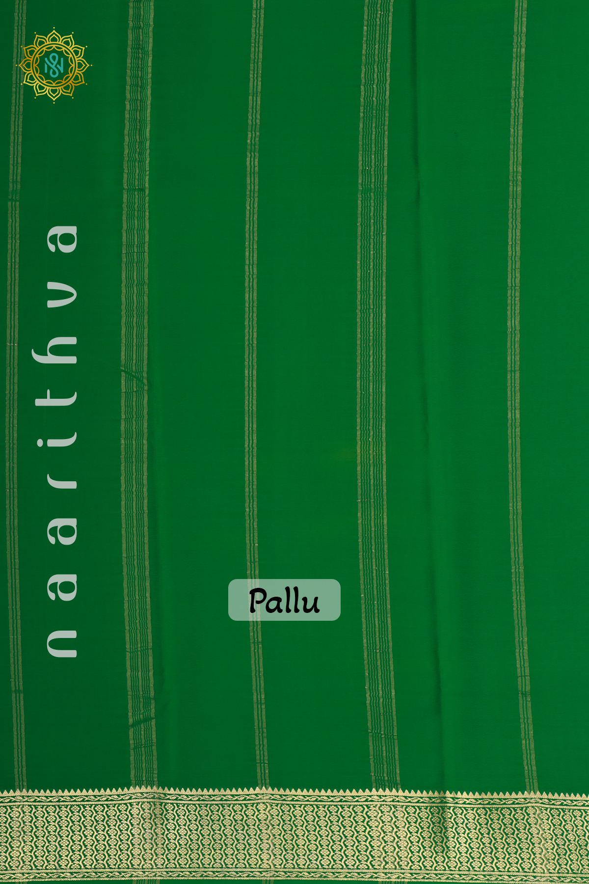 LIGHT GREEN WITH BOTTLE GREEN - PURE MYSORE CREPE SILK