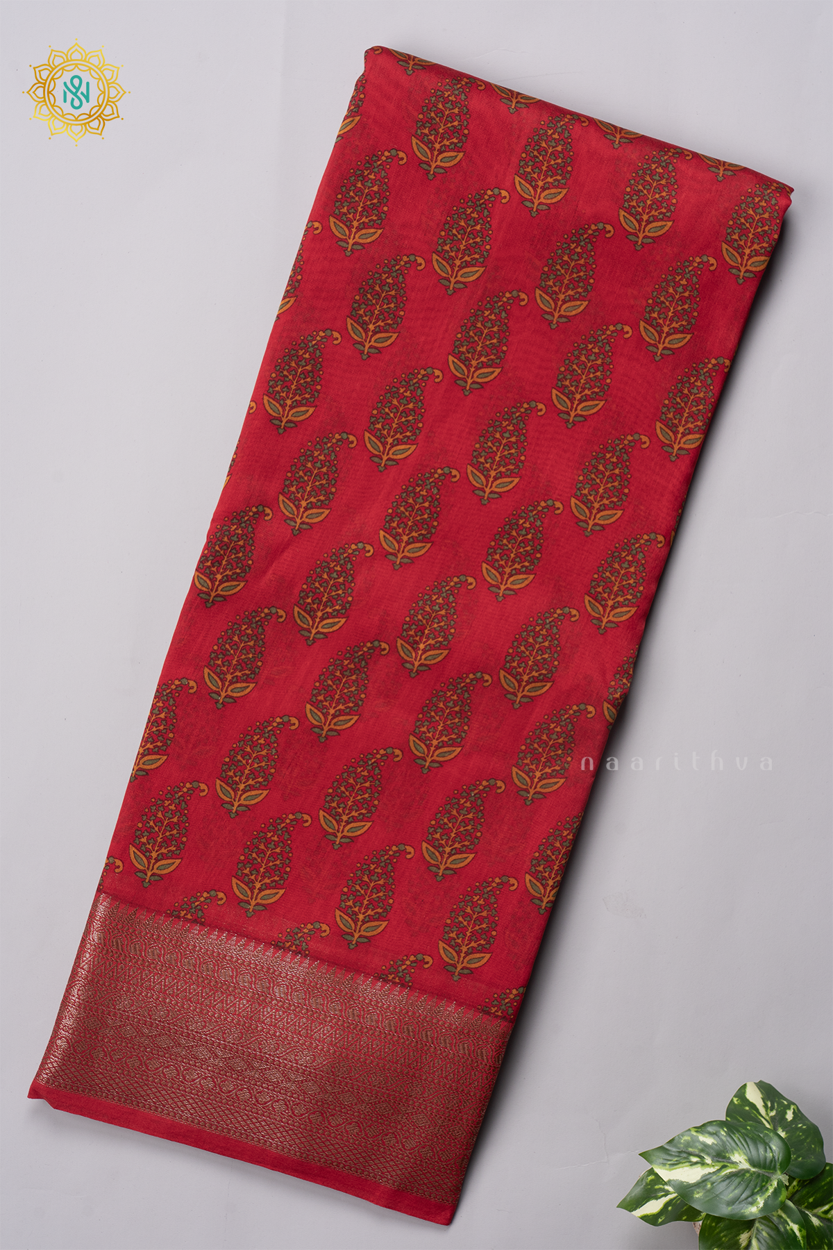 RED - CHANDERI SLK COTTON