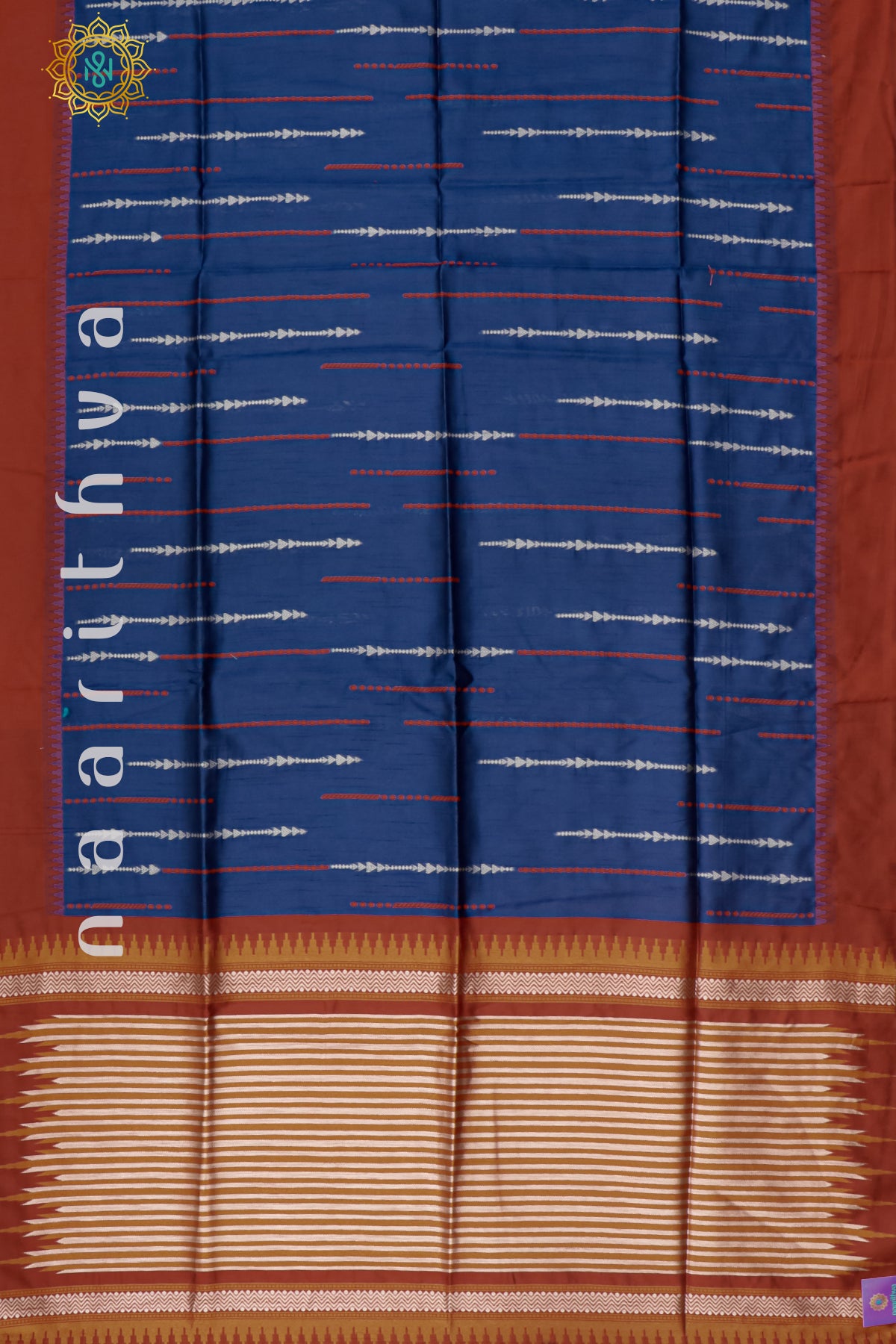 BLUE WITH MAROON - POLY COTTON