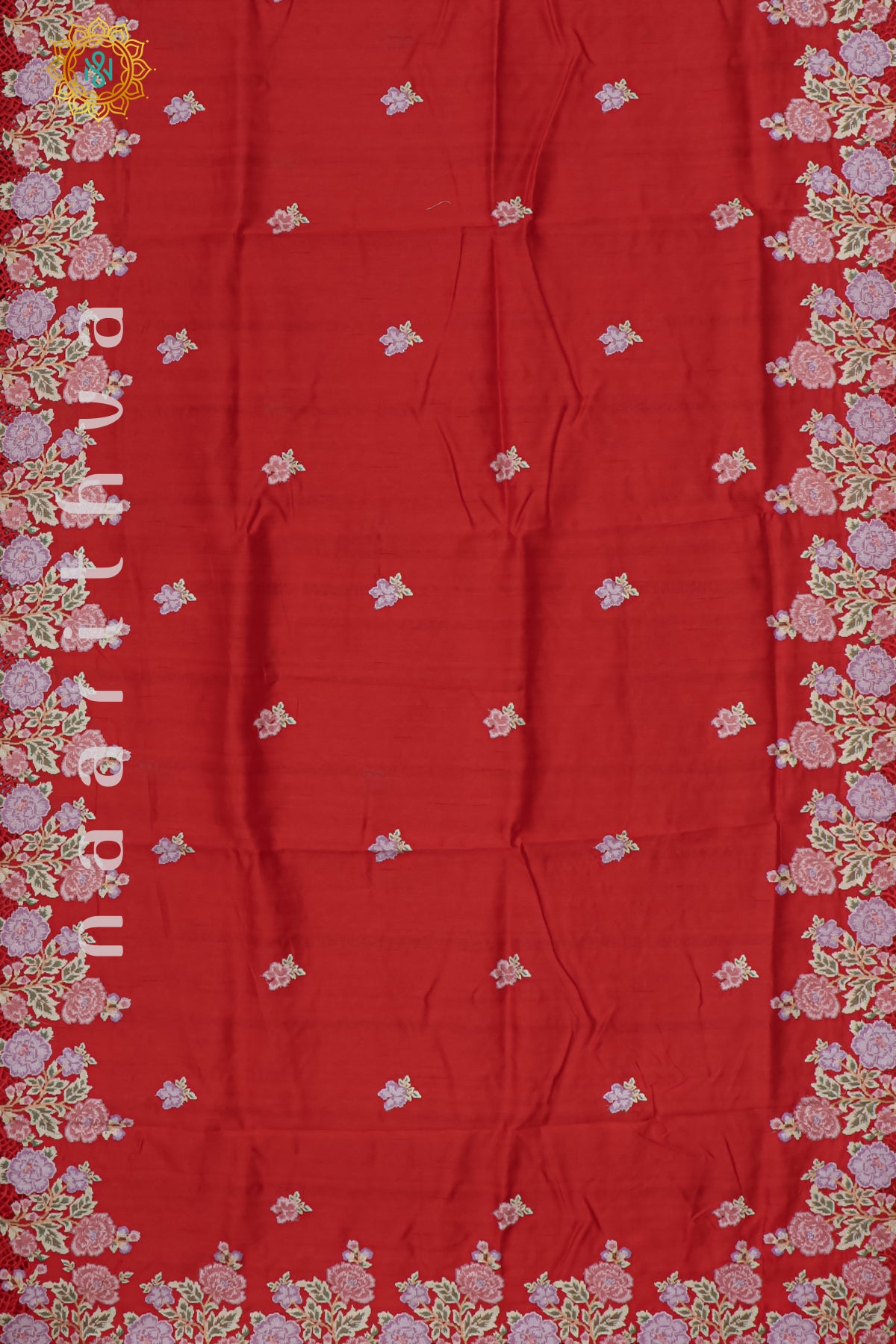 RED - TUSSAR SILK