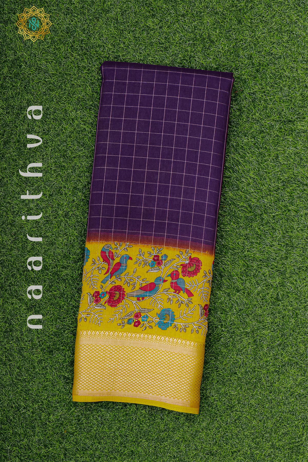 PURPLE WITH YELLOW - DOLA SILK