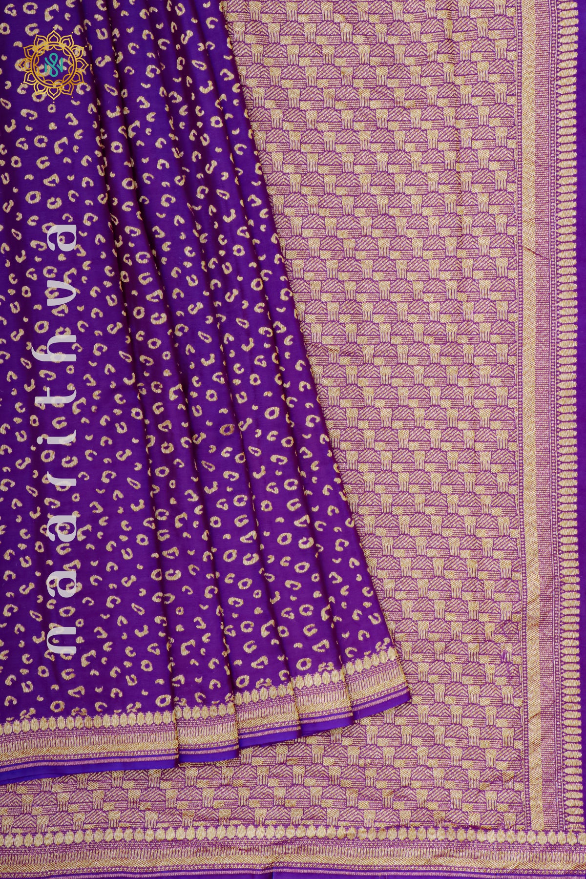 PURPLE WITH PINK - PURE BANARASI CREPE