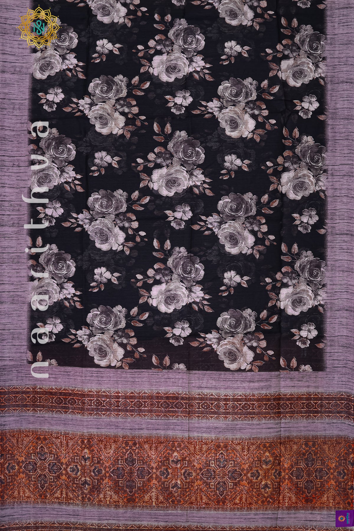 BLACK WITH GREY - JUTE COTTON