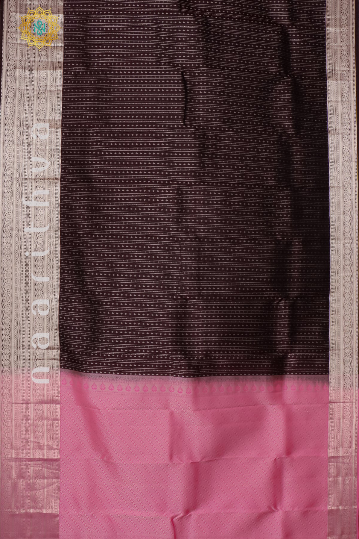 DEEP WINE WITH LIGHT PINK - KANJIVARAM PURE MIX