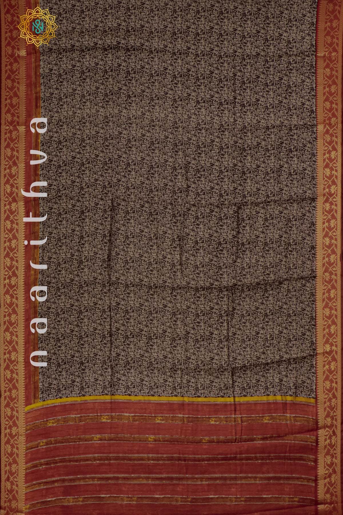 BLACK WITH MAROON - CHANDERI SILK COTTON