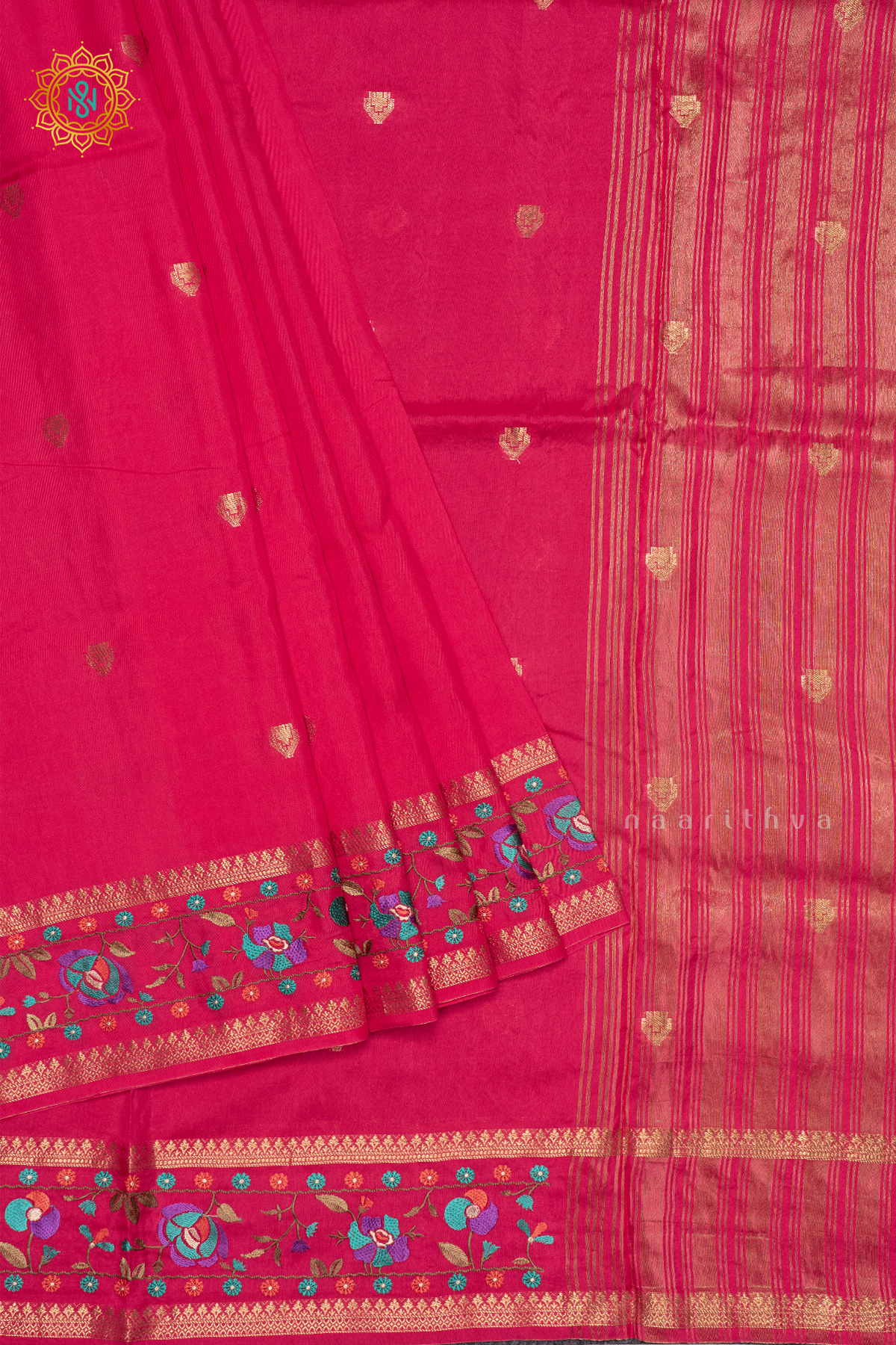 PINK - SEMI CREPE SILK WITH EMBROIDERY