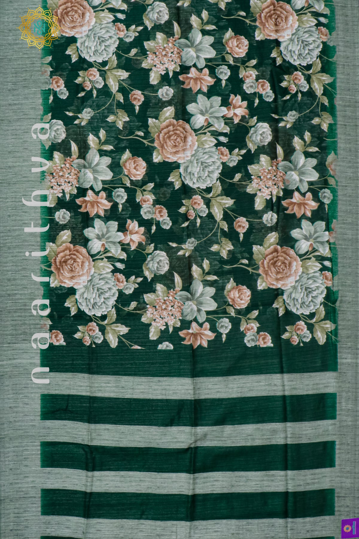 BOTTLE GREEN - JUTE COTTON