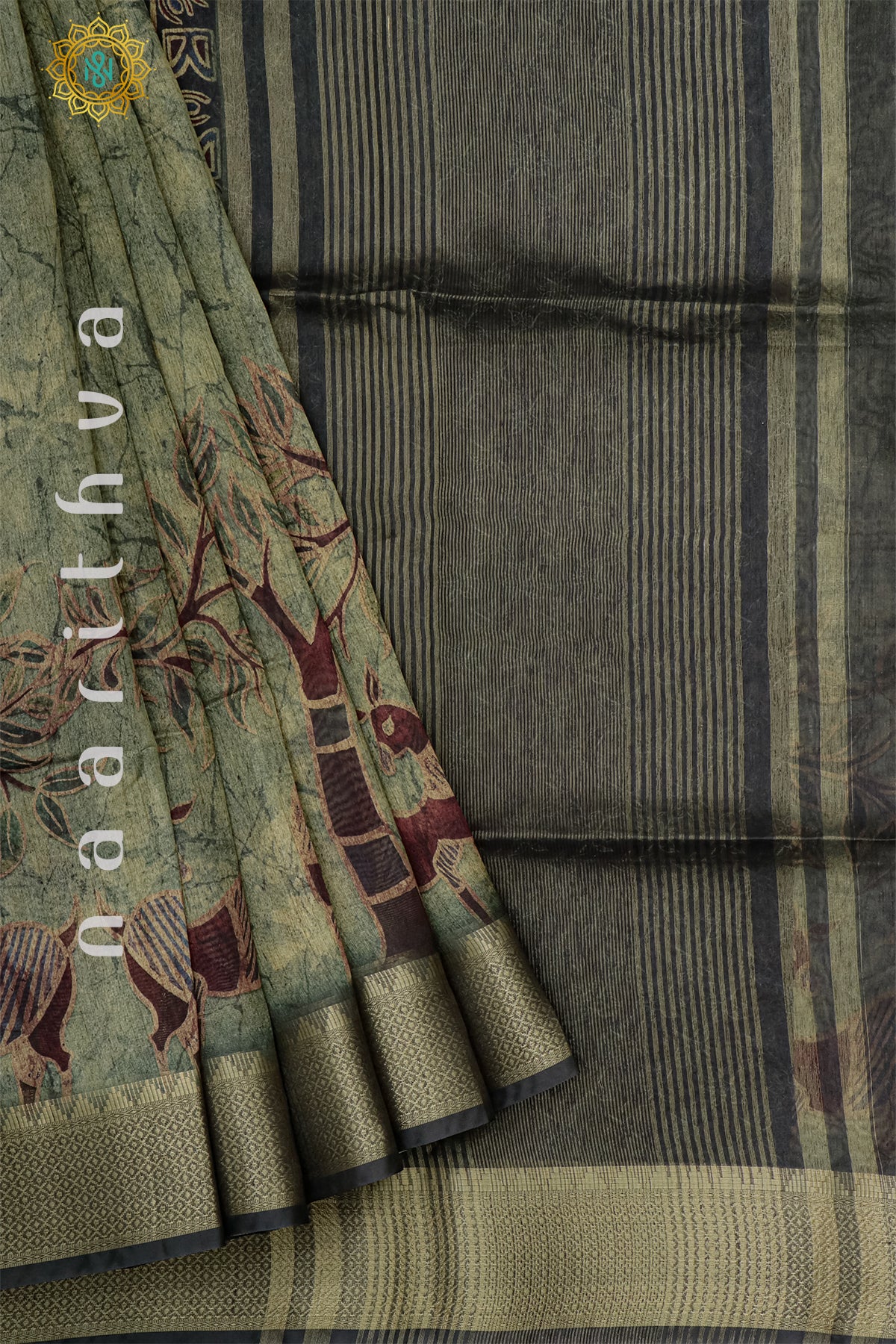 GREEN - SEMI TUSSAR SILK