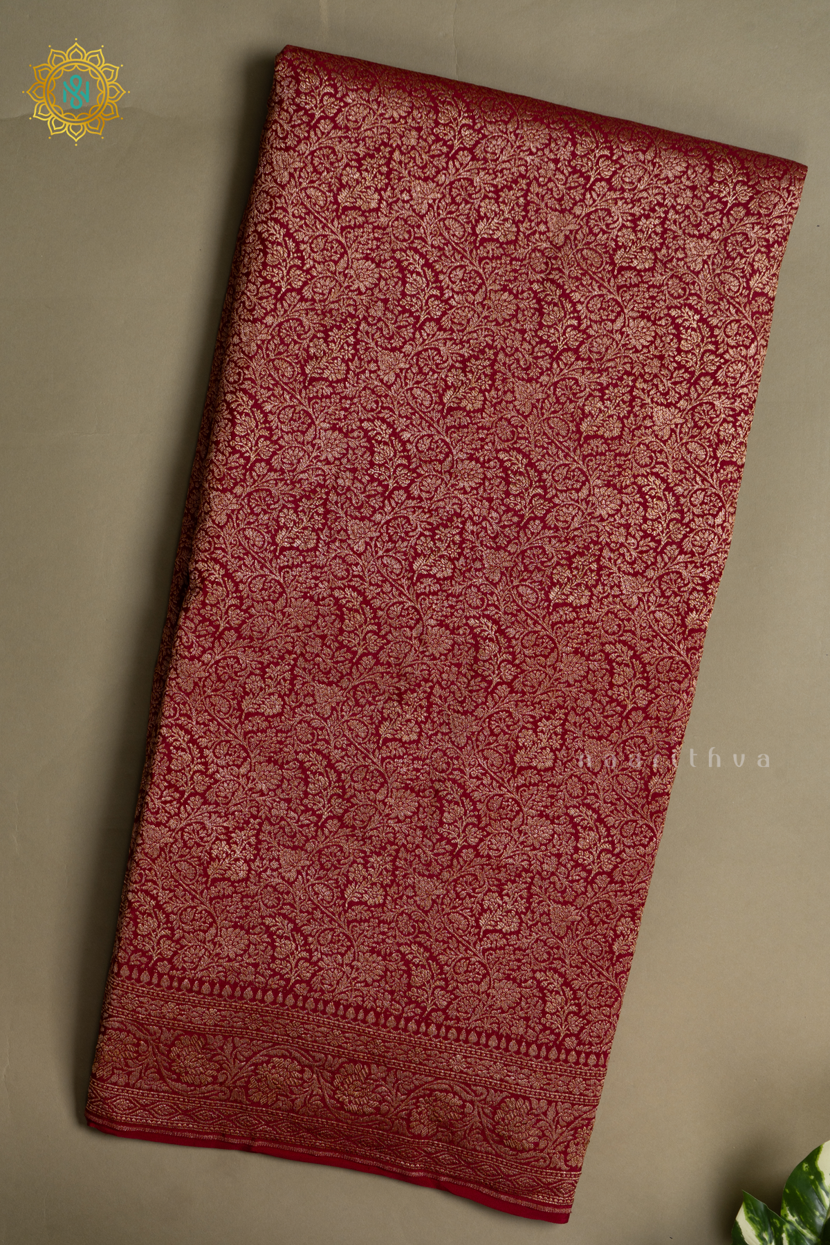 MAROON - PURE BANARASI CREPE
