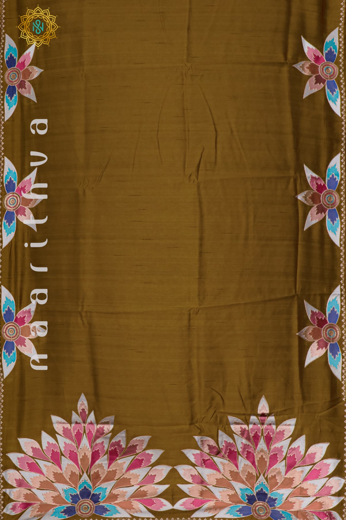 MUSTARD - SEMI TUSSAR SILK WITH EMBROIDERY