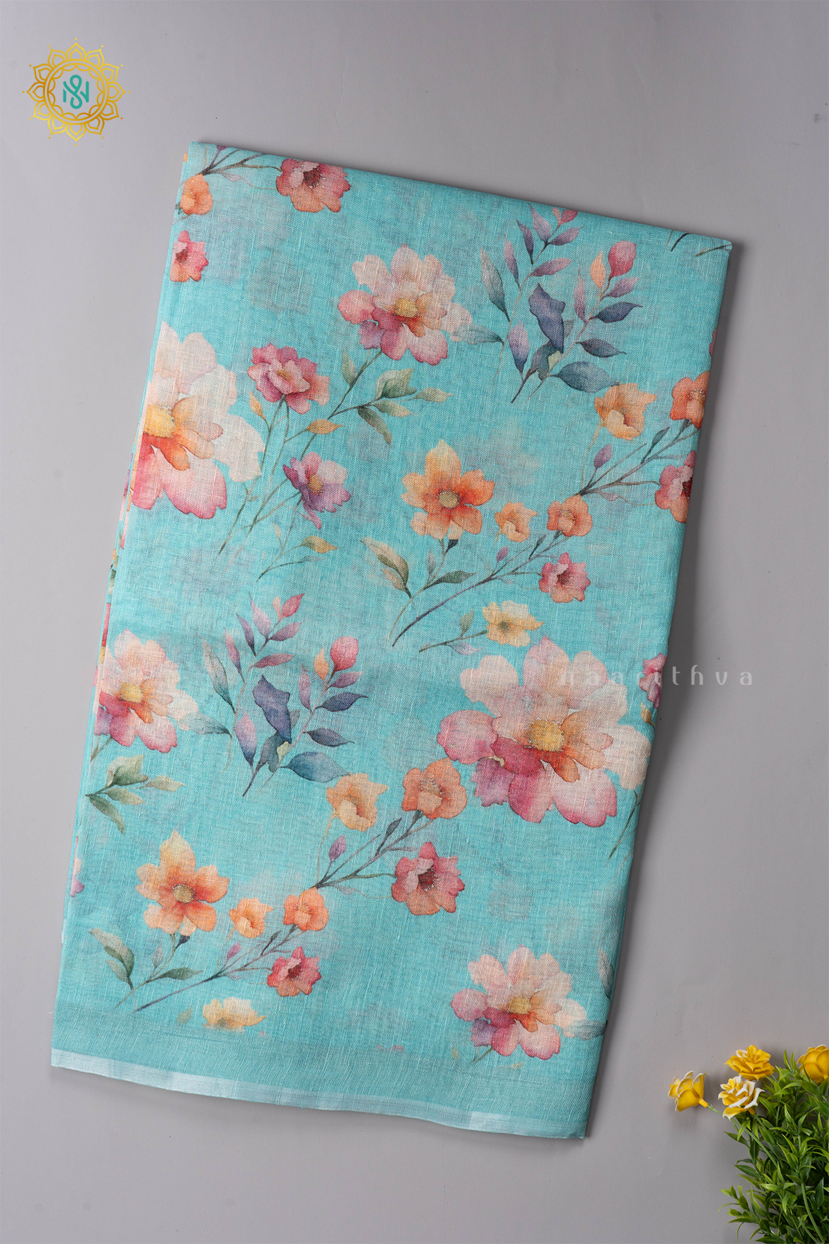 AQUA BLUE - PURE LINEN