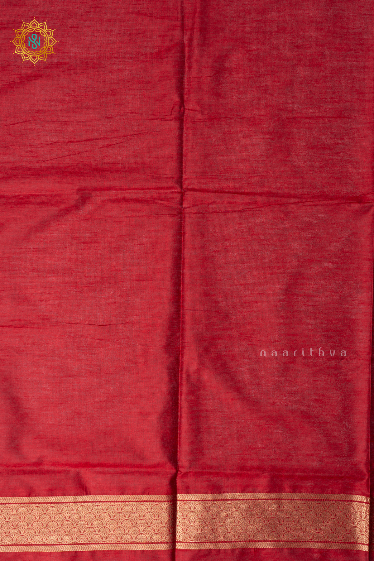 Black With Red Semi Raw Silk Saree Zari Buttas On The Body With Contrast Zari Border & Pallu