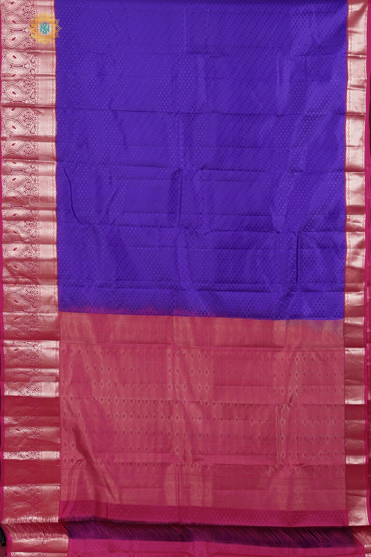 VIOLET WITH PINK - KANJIVARAM PURE MIX