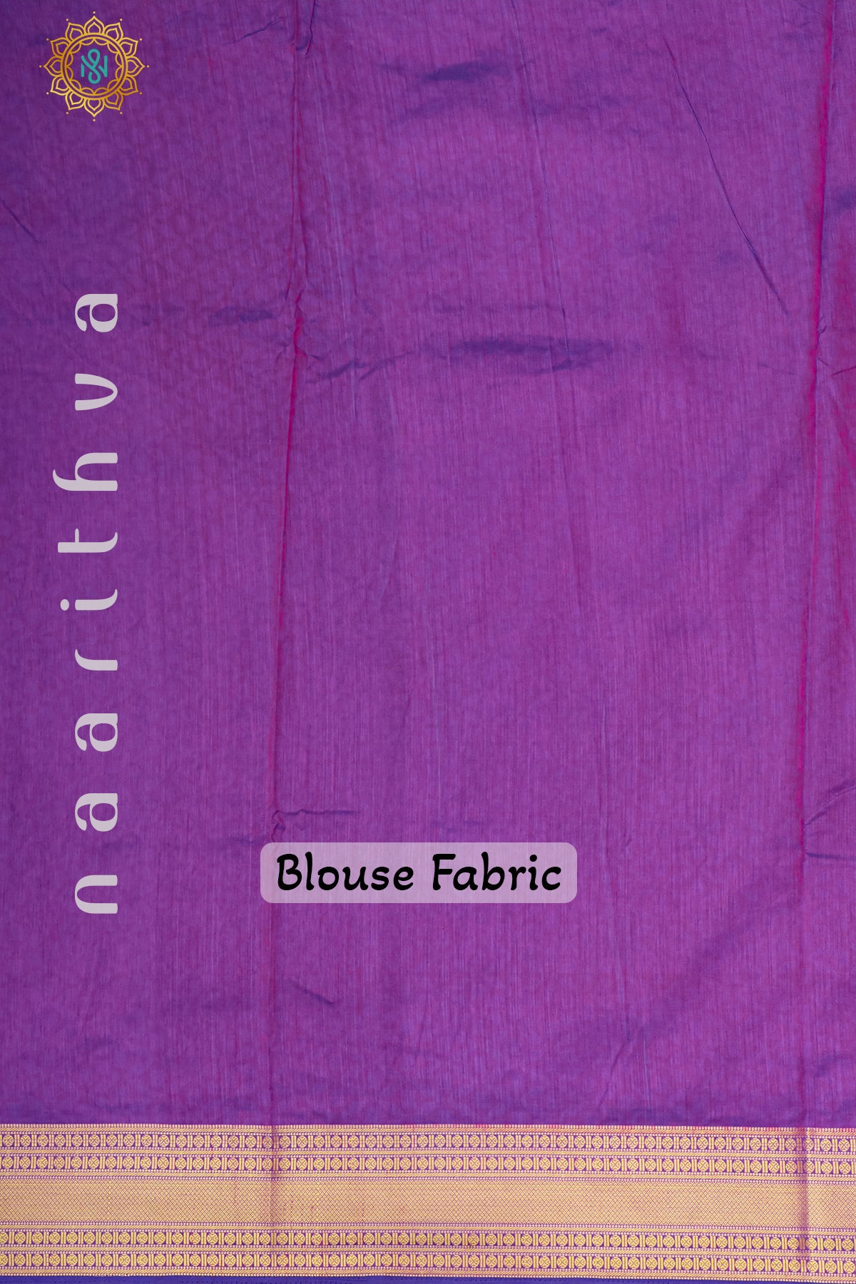 BLUE WITH MAGENTA - SEMI CREPE SILK