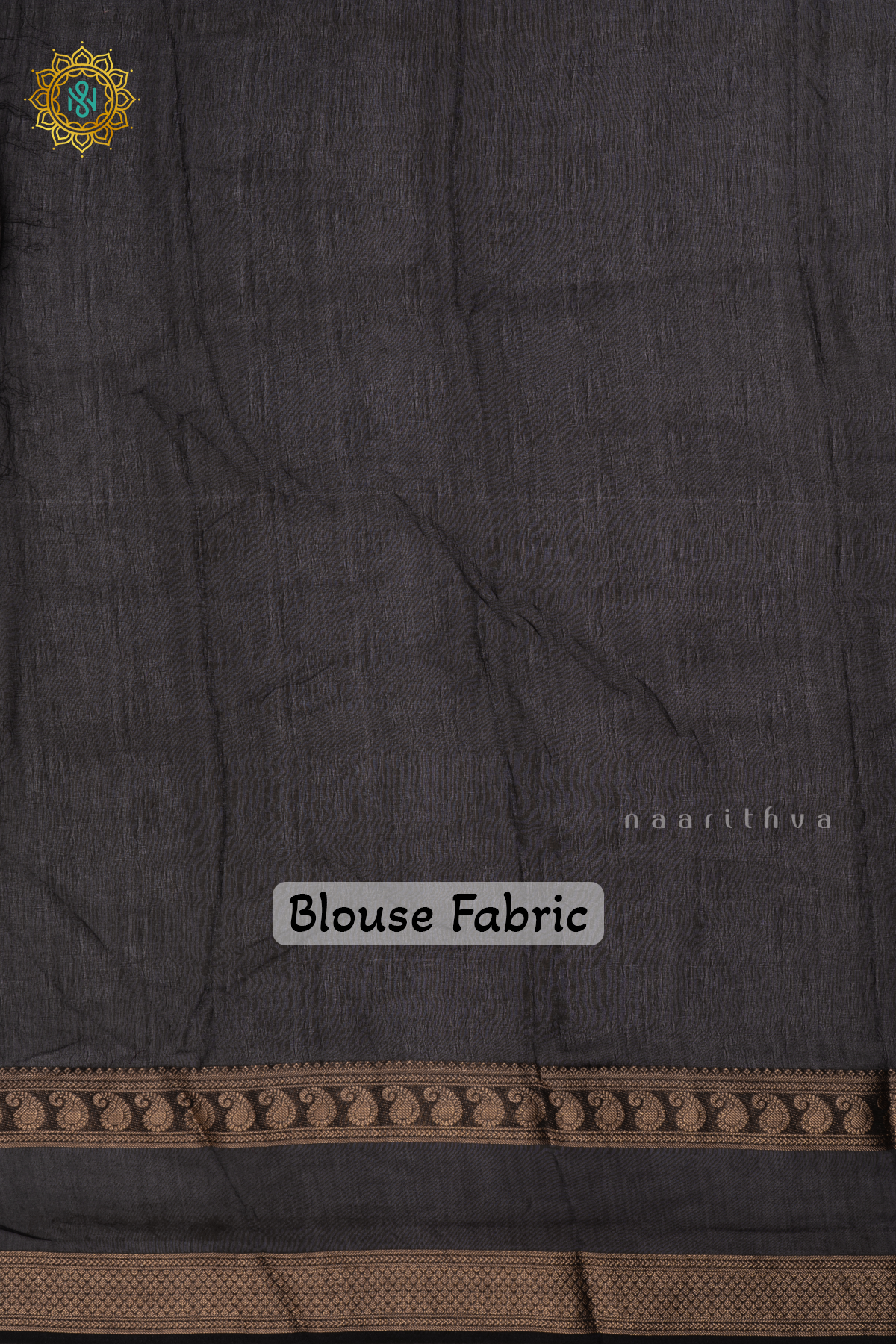 BLACK - SEMI GEORGETTE SAREE WITH PRINTED BODY AND ZARI GAP BORDER