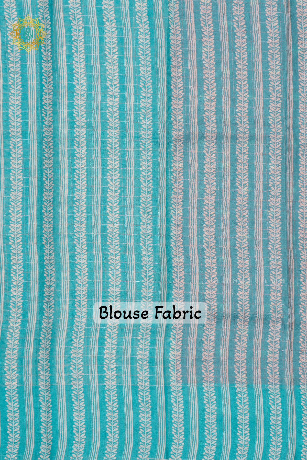 RED WITH SKY BLUE - SEMI TUSSAR