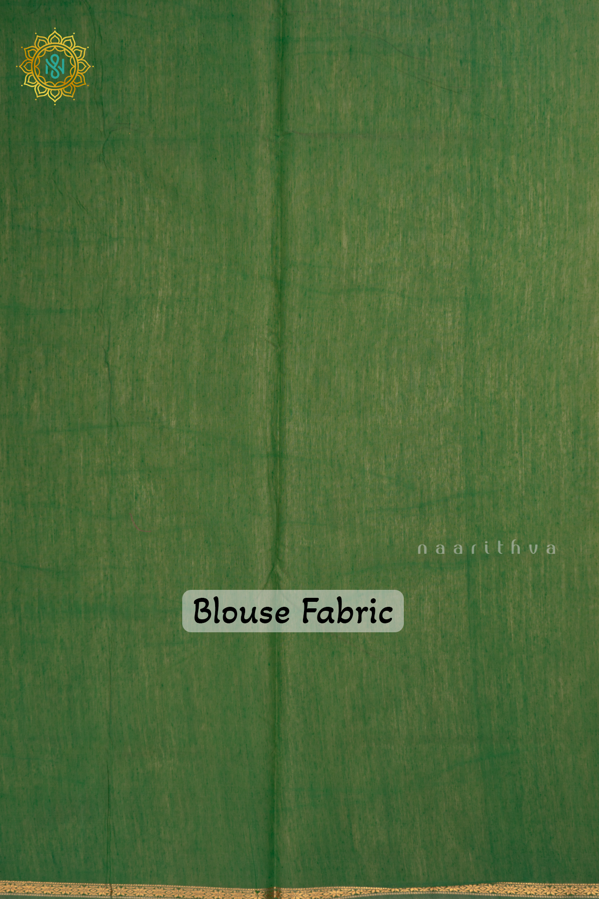 Beige With Green Silk Cotton Saree With Zari Woven Buttas And Contrast Zari Border