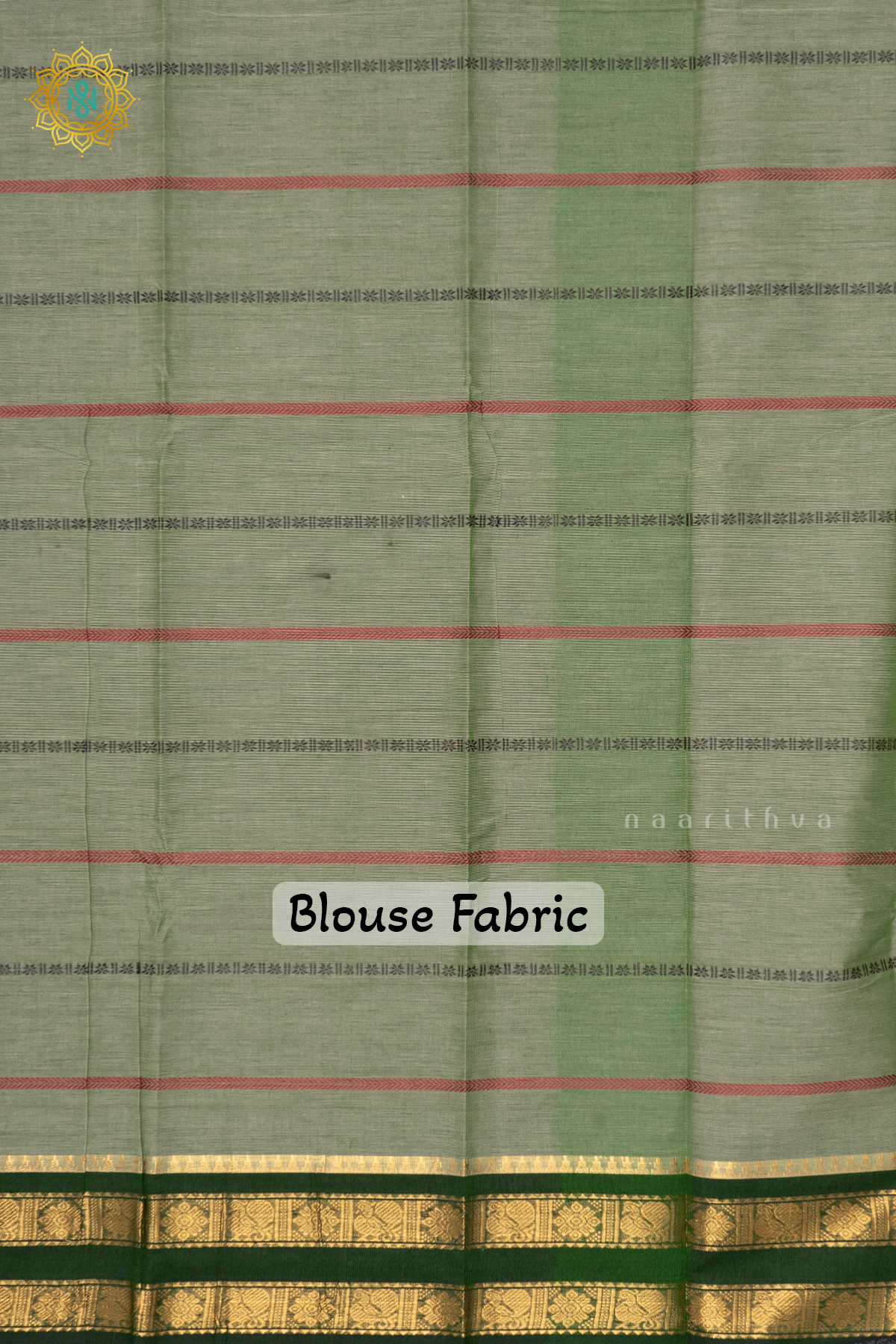 SAGE GREEN WITH GREEN - CHETTINAD COTTON