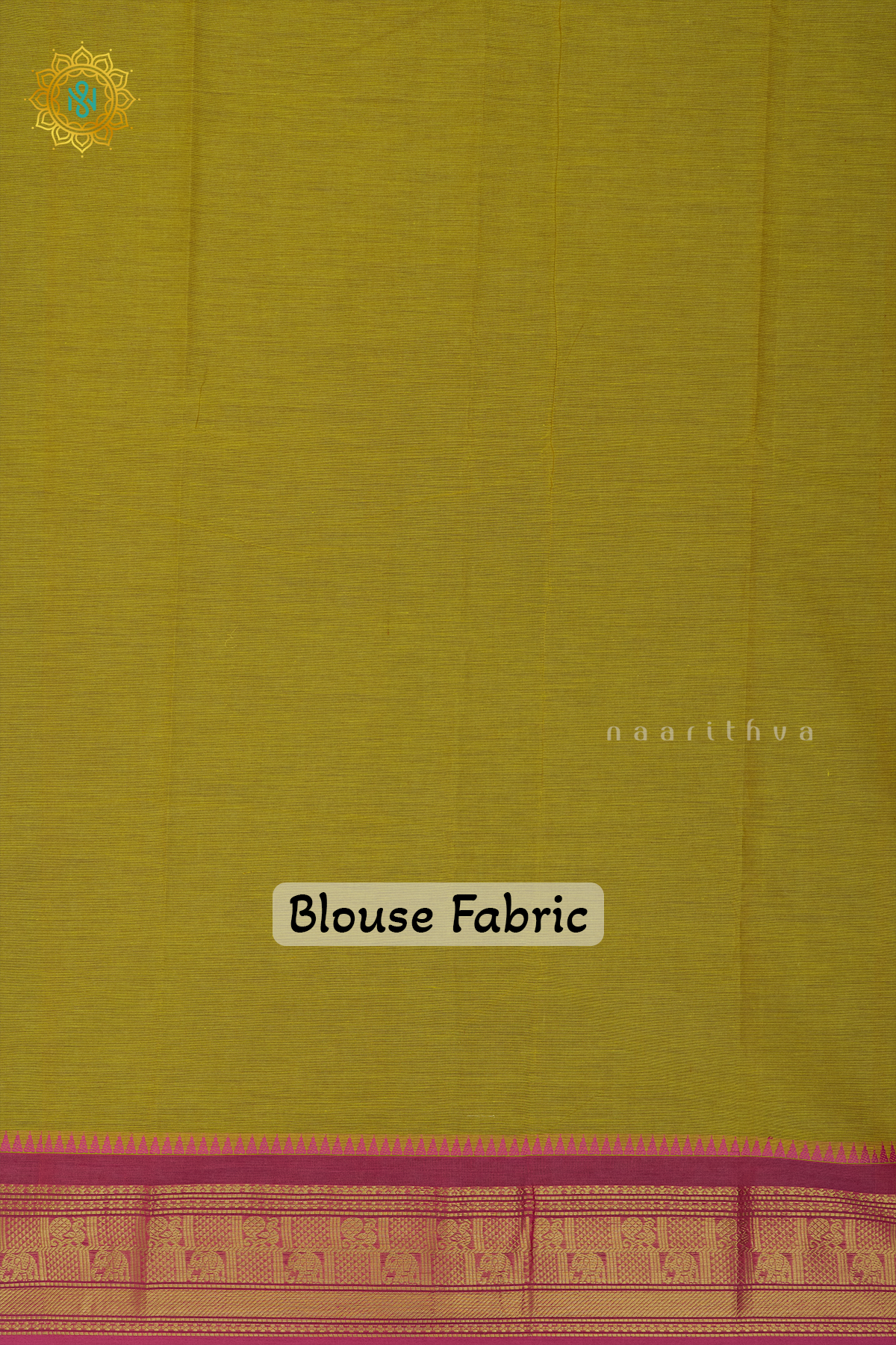 LEMON YELLOW WITH PINKISH MAROON & GREEN - CHETTINAD COTTON
