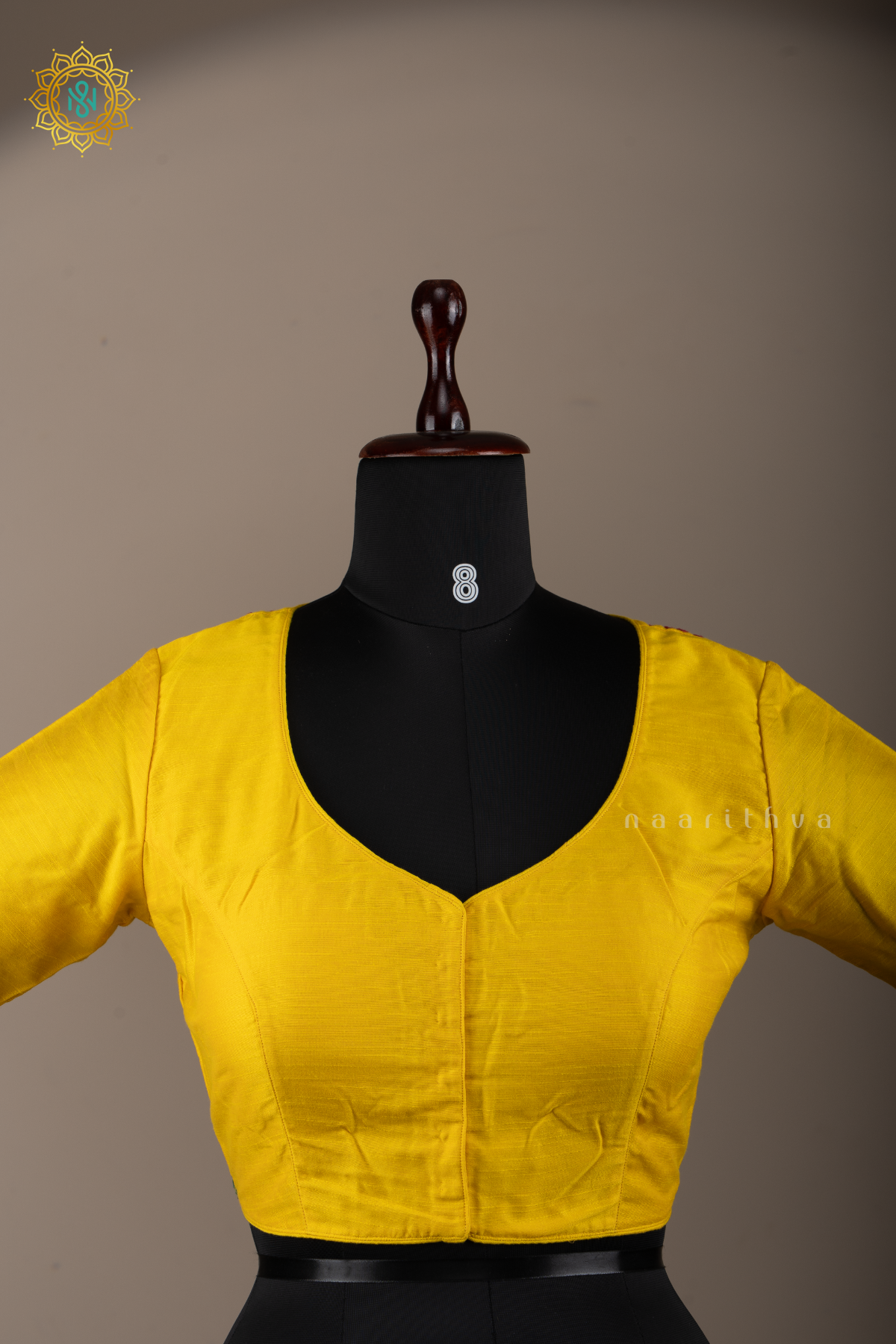 YELLOW - LINEN READY MADE BLOUSE WITH HAND EMBROIDERY