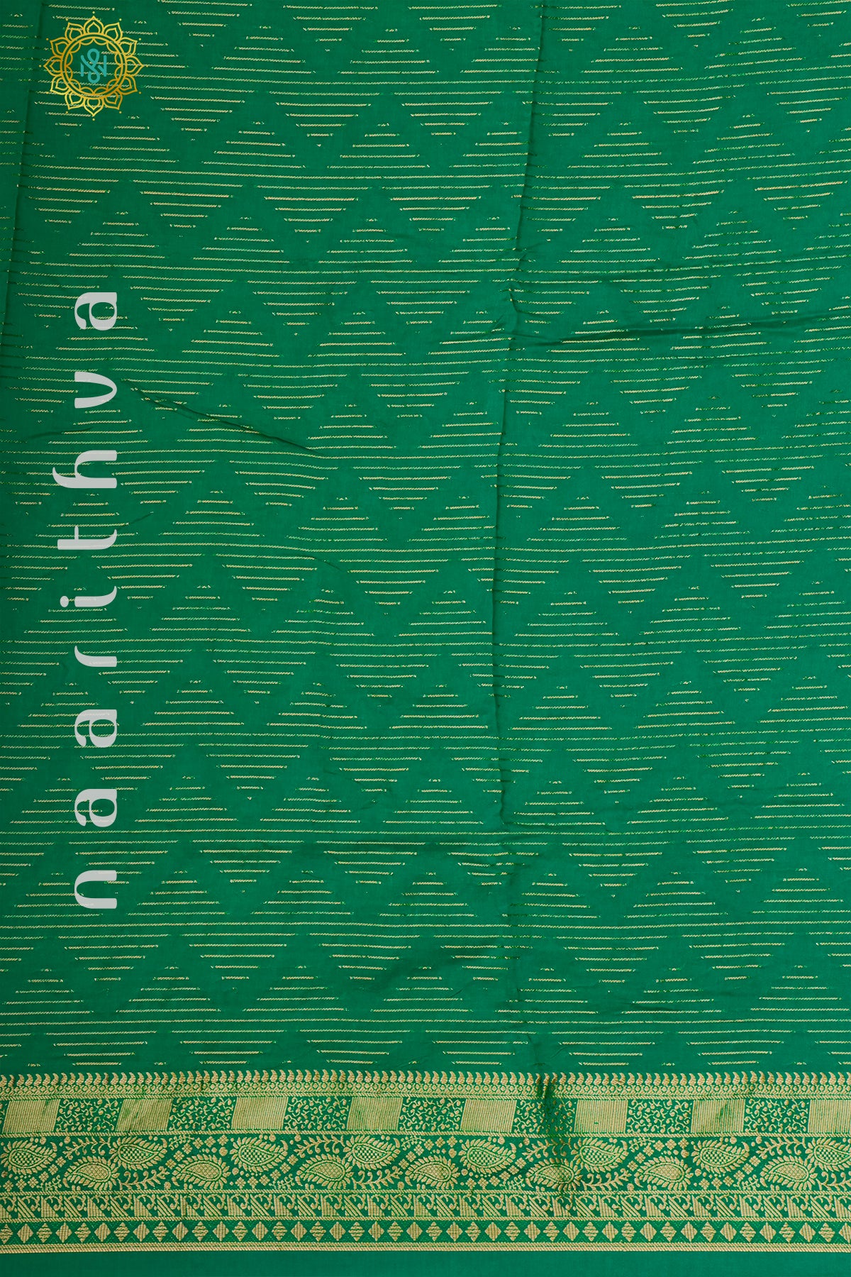 GREEN WITH NAVY BLUE - DOLA SILK