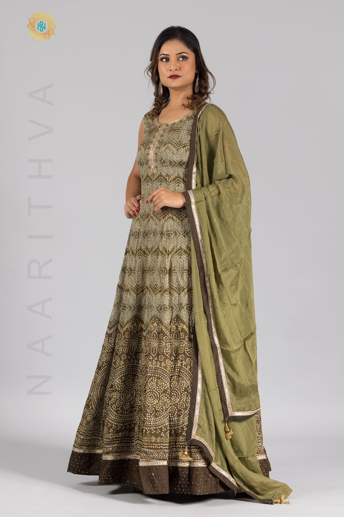 PARTY WEAR GOWN WITH NECK EMBROIDERY & DUPATTA