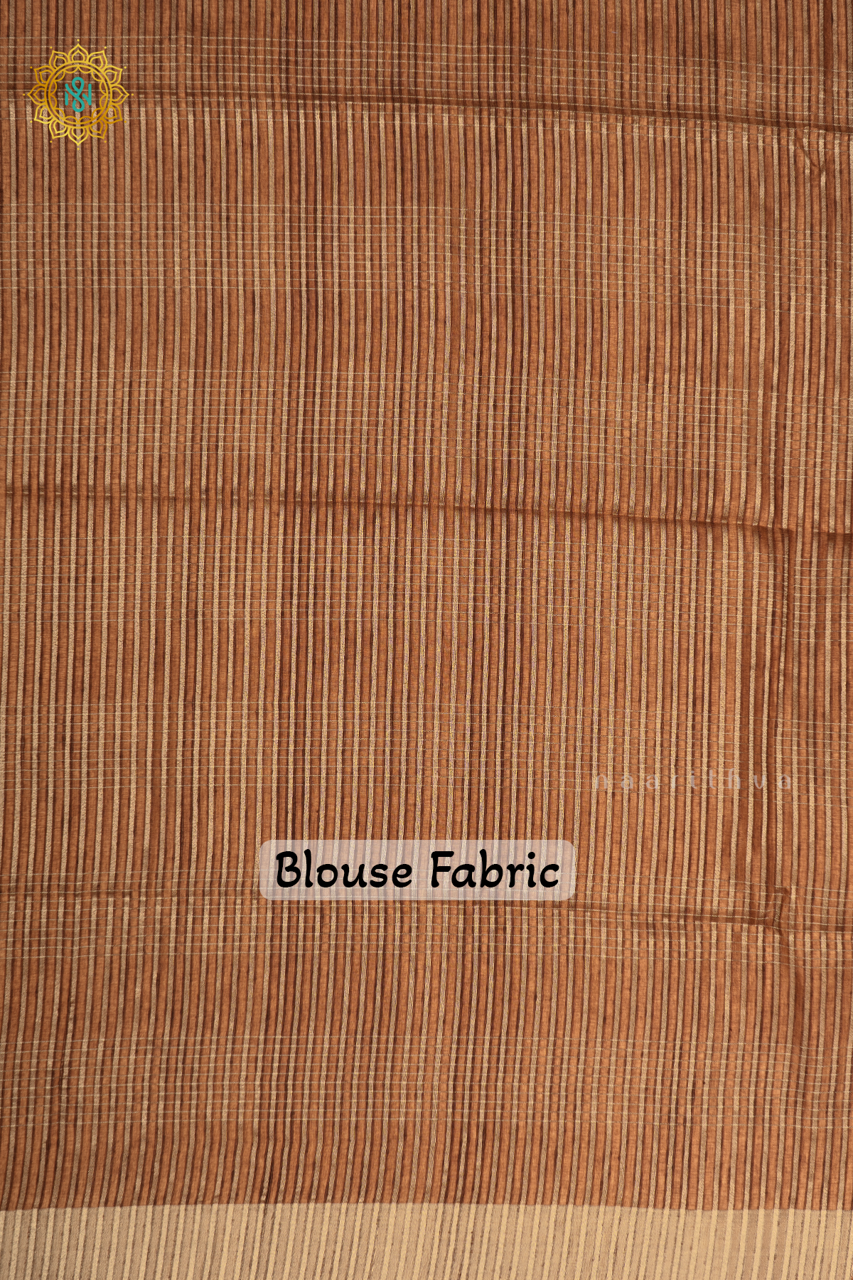 Brown Semi Tussar Silk With Saree With Zari Stripes On The Body And Zari Border