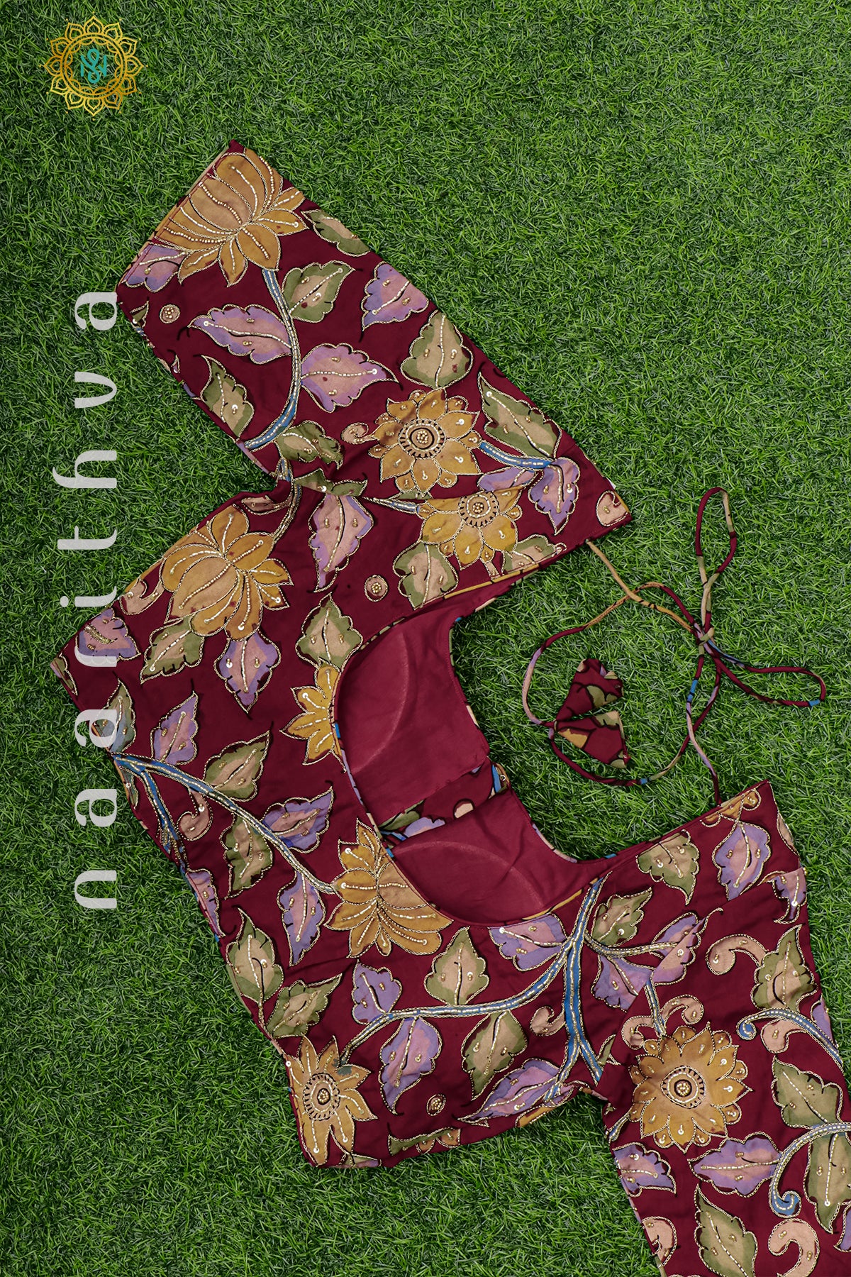 MAROON - PURE SILK READYMADE BLOUSE