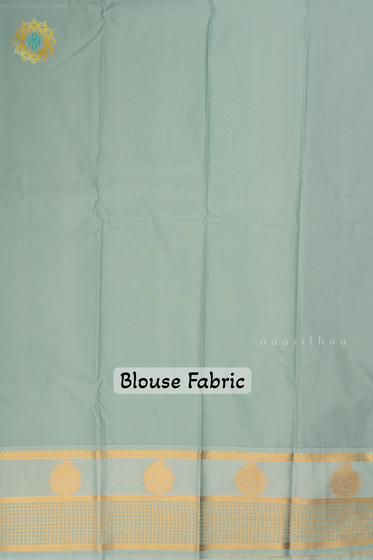 Navy Blue With Aqua Green Semi Kanchi Saree With Zari Buttas All Over And Contrast Zari Border