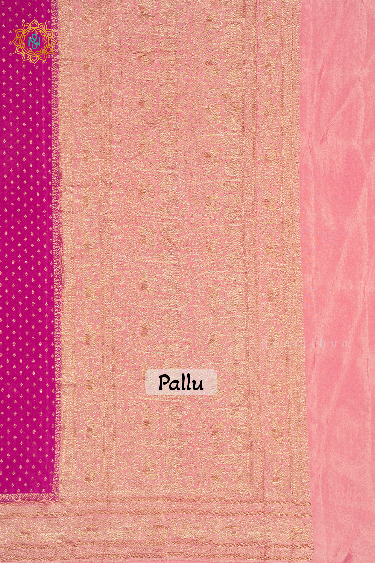 RANI PINK WITH LIGHT PINK - PURE BANRASI CREPE SILK