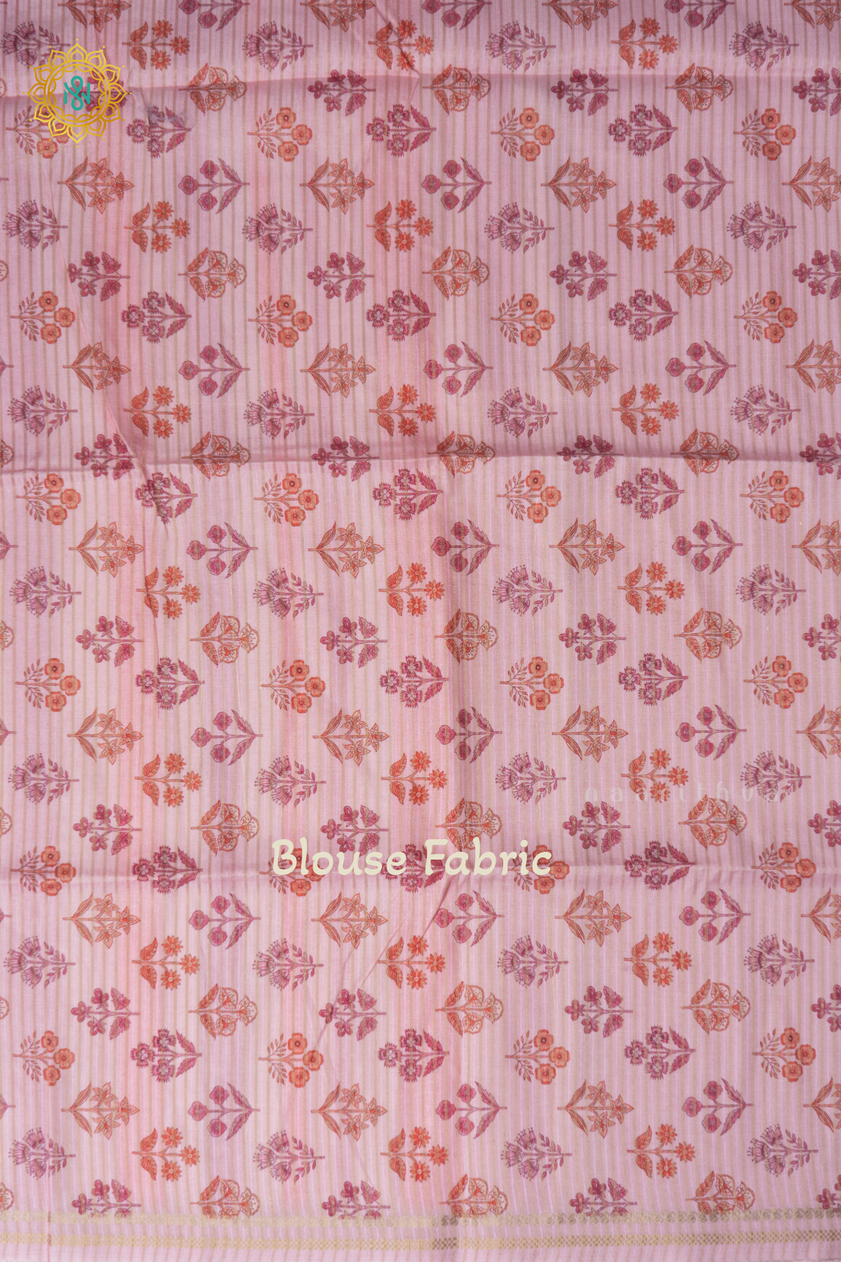 Light Pink With Dark Peach Semi Tussar Silk Saree With Vertical Stripes & Contrast Pallu