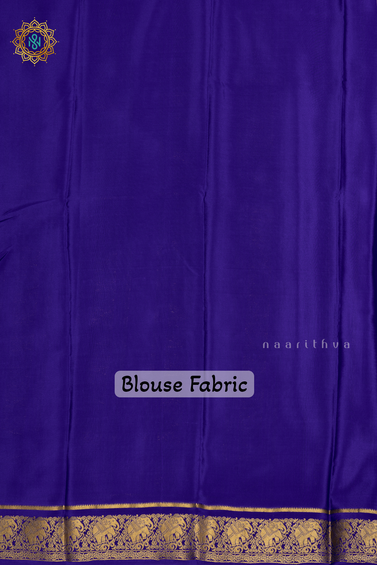 Royal Blue Pure Mysore Crepe Silk Saree With Zari Buttas On The Body and Zari Border