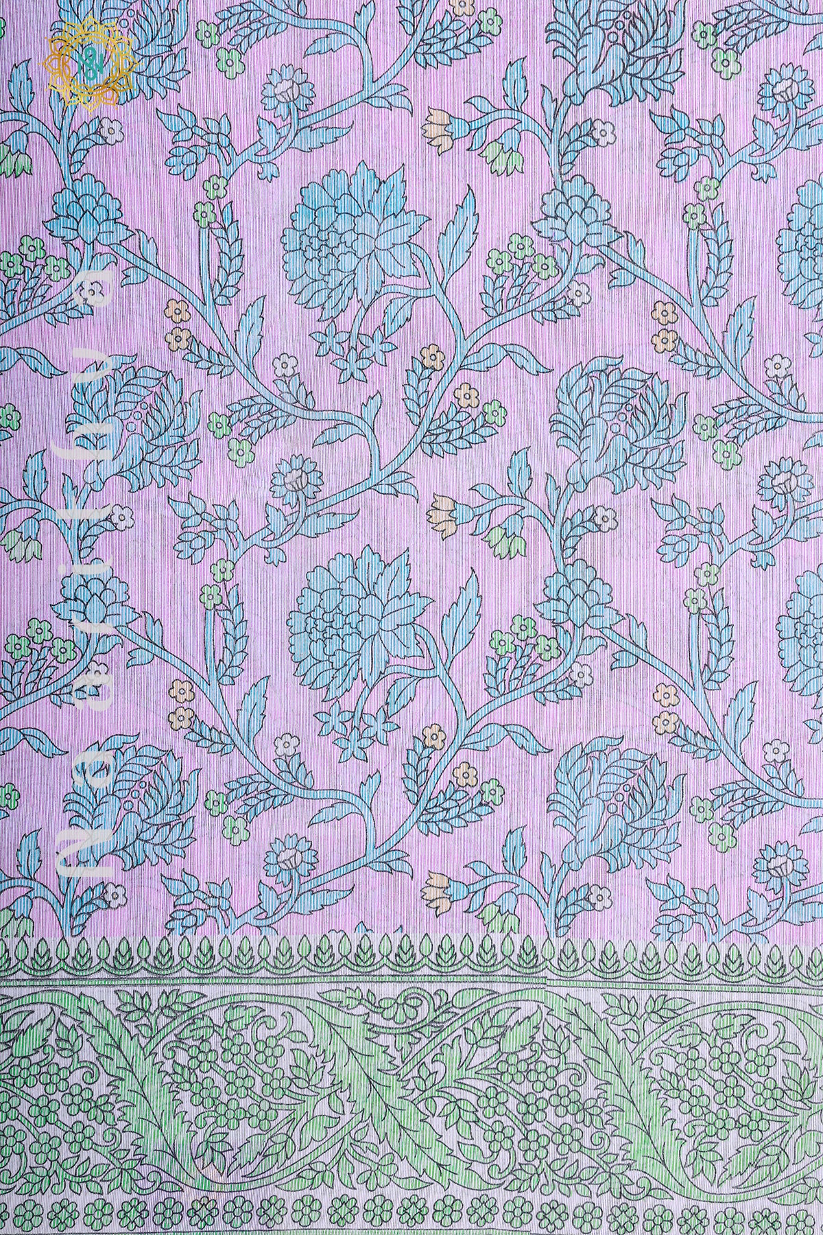 PINK WITH GREEN - JUTE COTTON