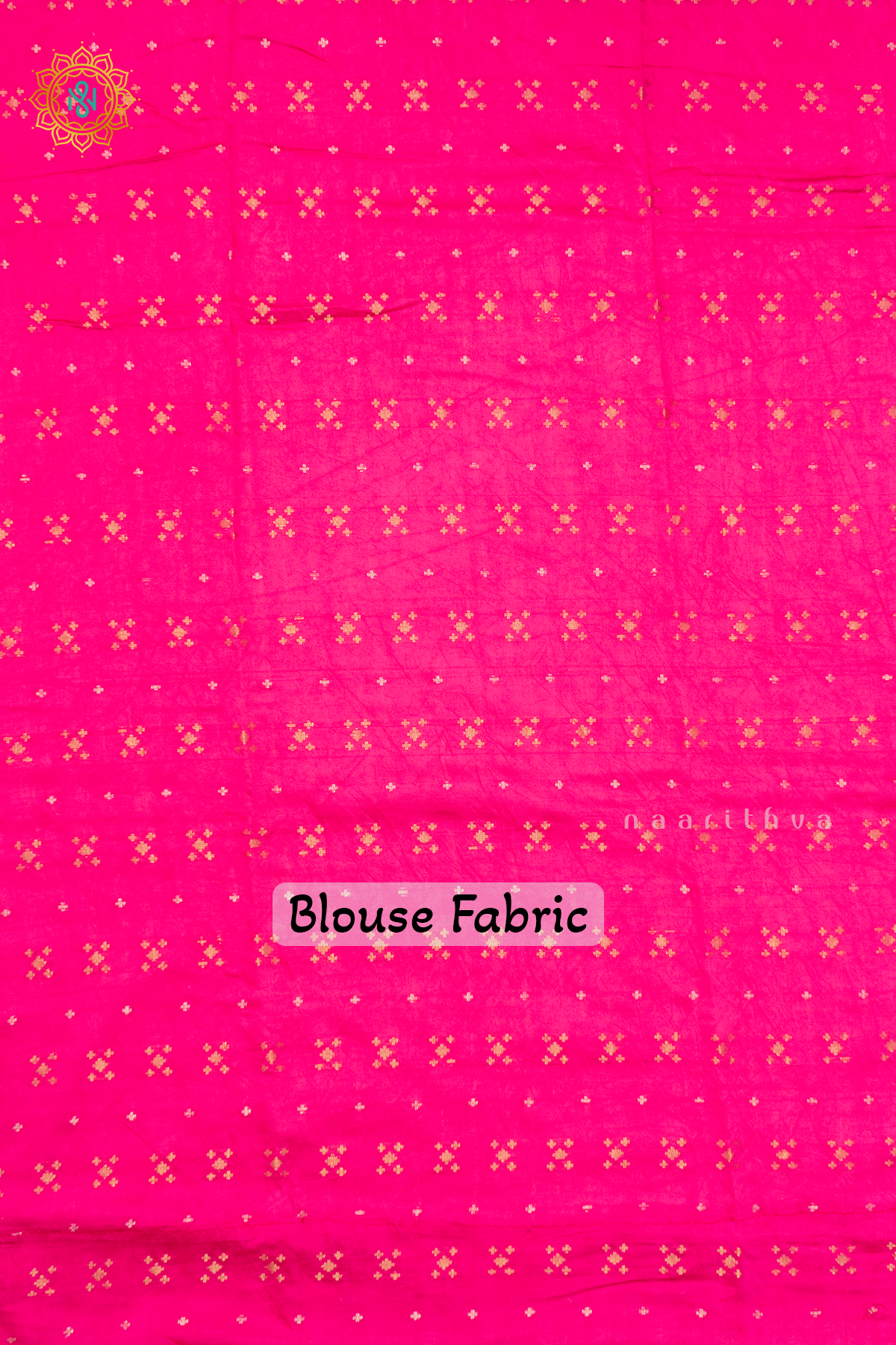 PINK WITH TEAL BLUE - SEMI CREPE SILK