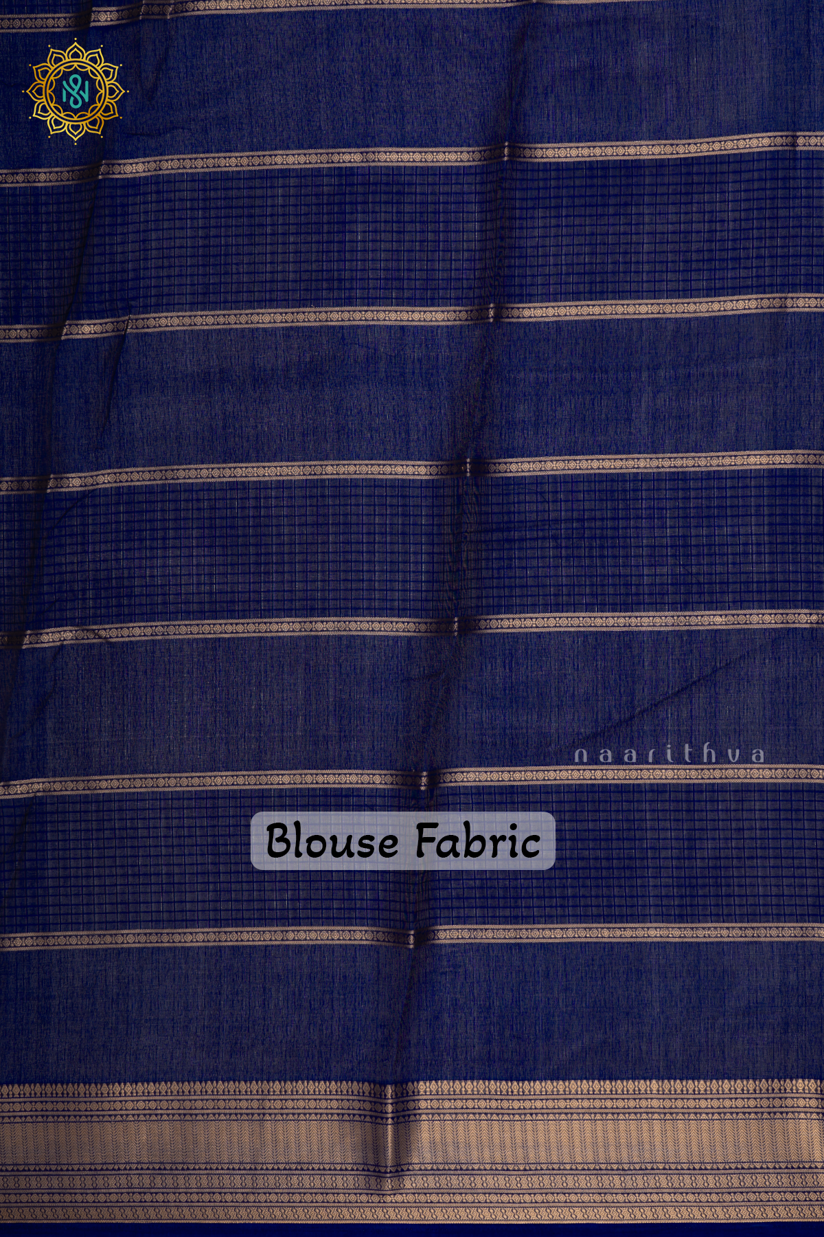 NAVY BLUE - SEMI GEORGETTE SAREE ALLOVER PRINTED BUTTAS AND ZARI BORDER