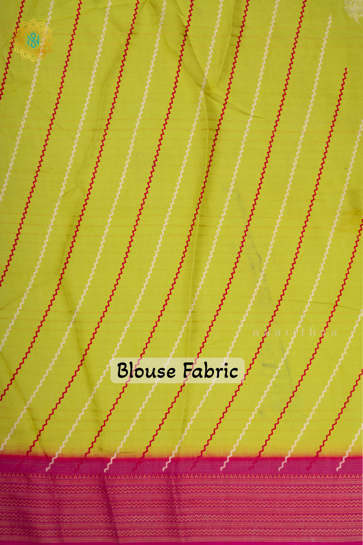 Lemon Yellow With Pink Semi Georgette Saree With Zari Stripes On The Body And Contrast Zari Border