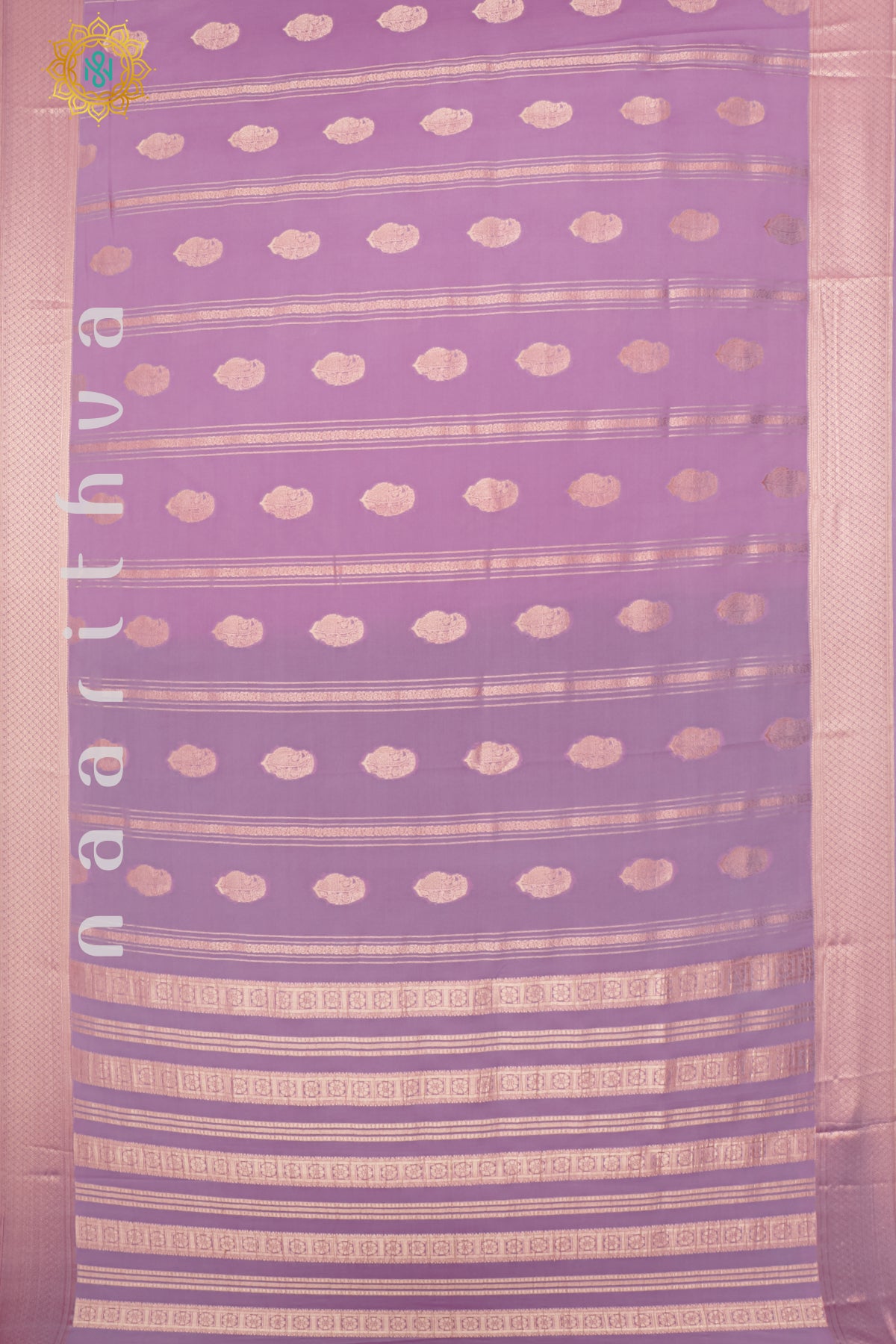 PINKISH LAVENDER WITH WINE - SEMI CREPE GEORGETTE