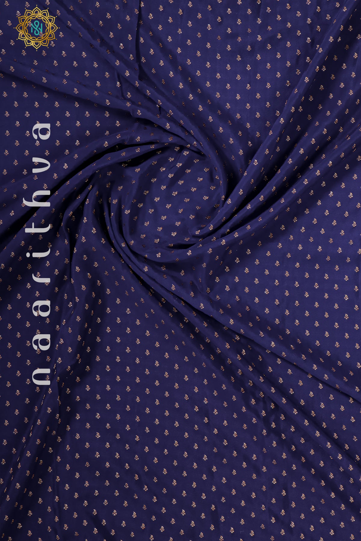 NAVY BLUE - PURE BANARASI CREPE SILK