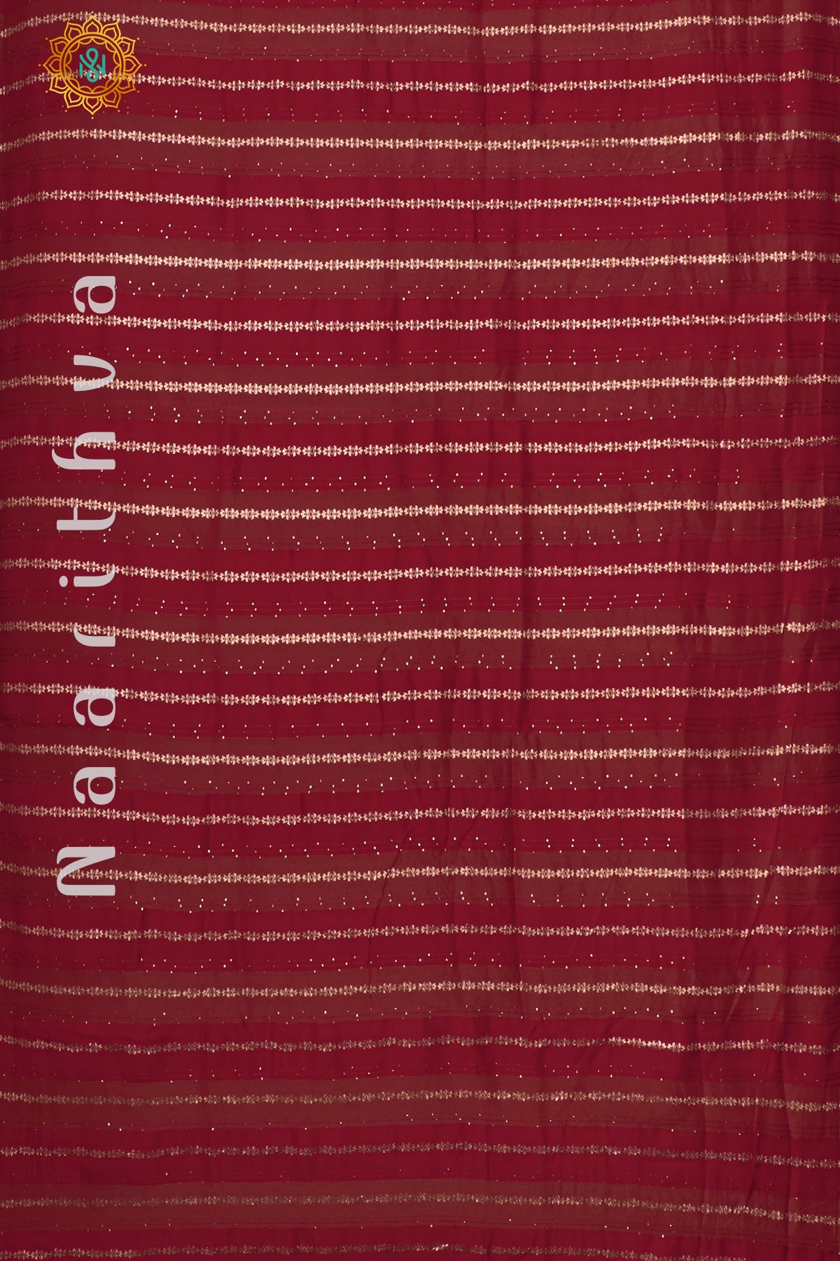 RED WITH GREEN  - DOLA SILK